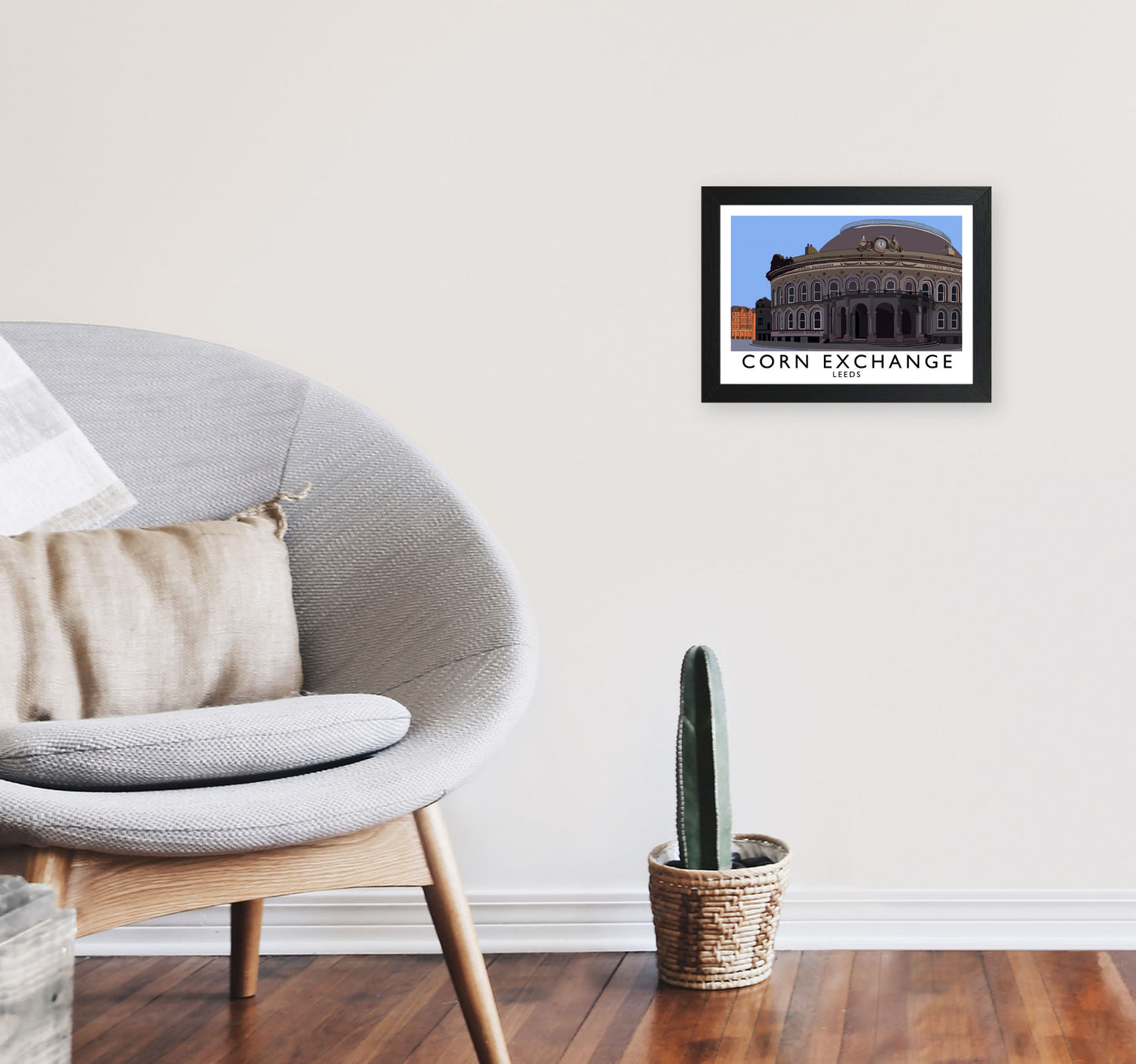 Corn Exchange by Richard O'Neill A4 White Frame