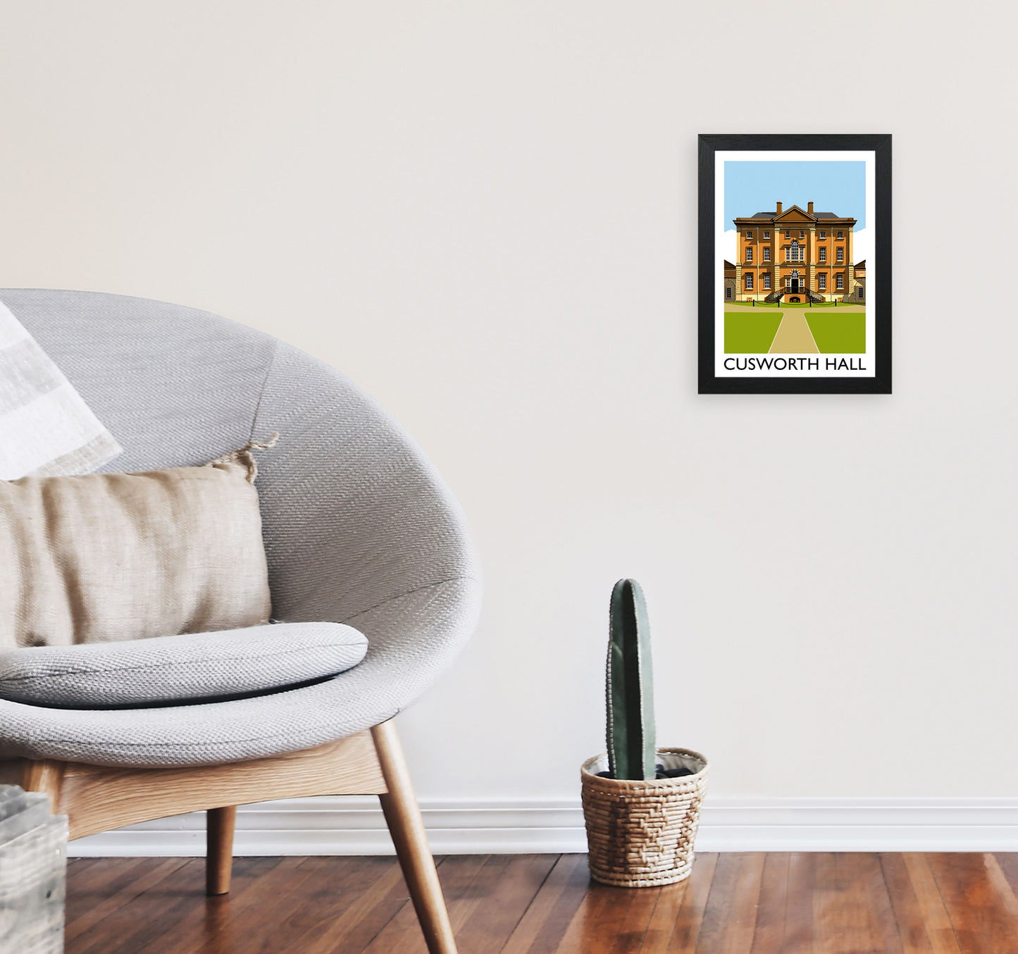 Cusworth Hall Framed Digital Art Print by Richard O'Neill A4 White Frame