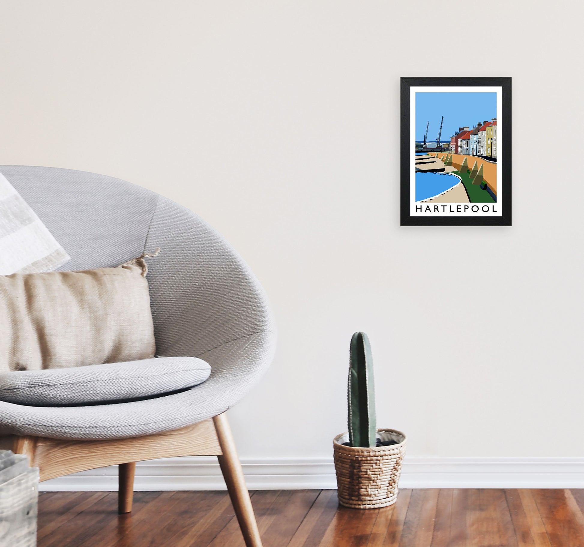 Hartlepool Framed Digital Art Print by Richard O'Neill A4 White Frame