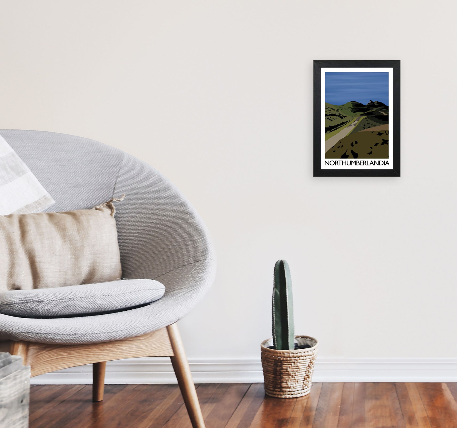 Northumberlandia Art Print by Richard O'Neill A4 White Frame