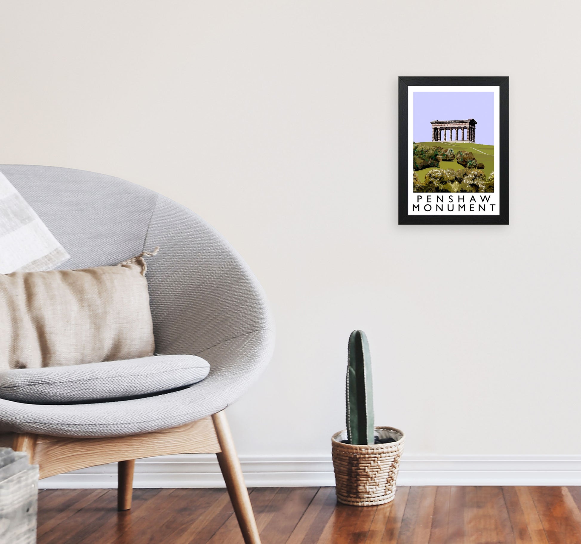 Penshaw Monument Art Print by Richard O'Neill A4 White Frame