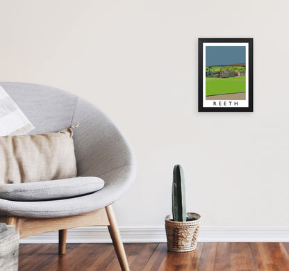 Reeth Art Print by Richard O'Neill A4 White Frame