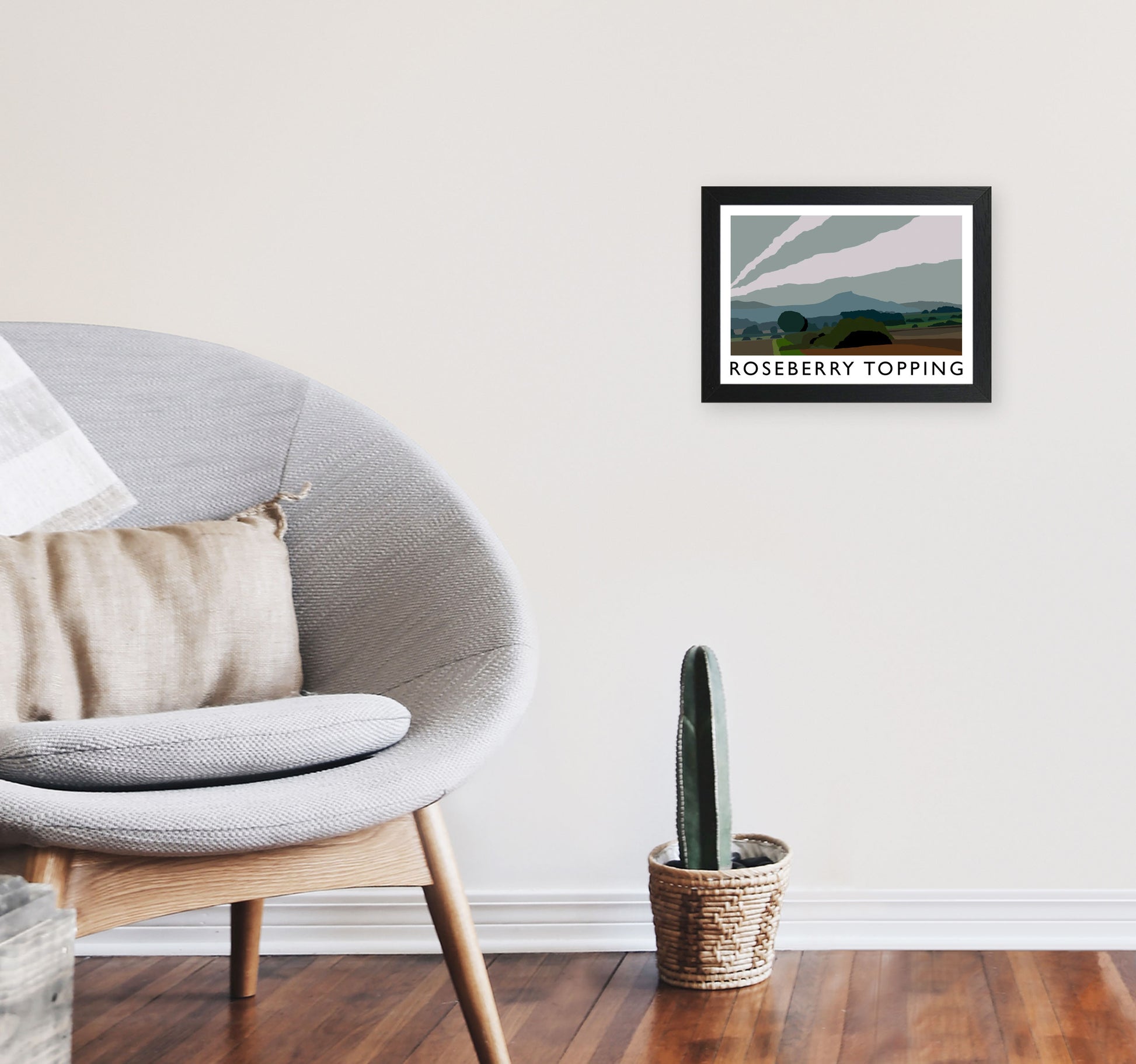 Roseberry Topping 2 Art Print by Richard O'Neill A4 White Frame