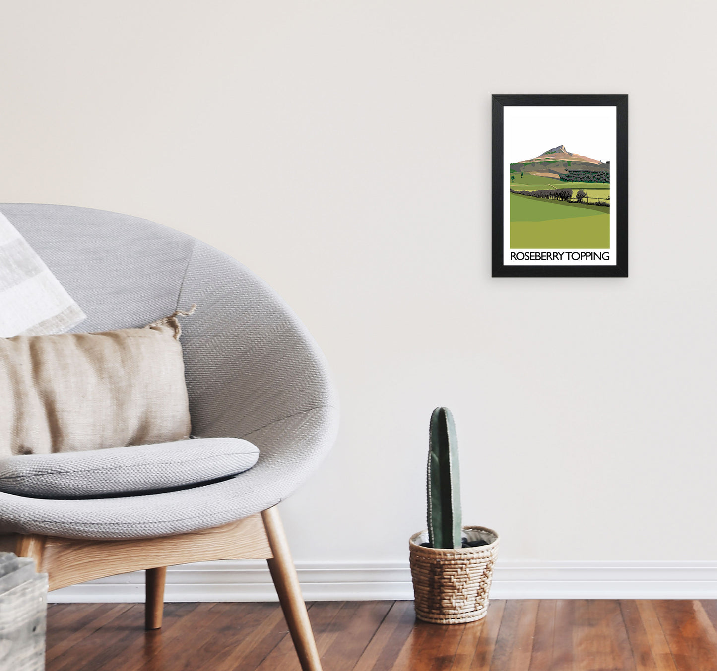 Roseberry Topping 3 Art Print by Richard O'Neill A4 White Frame