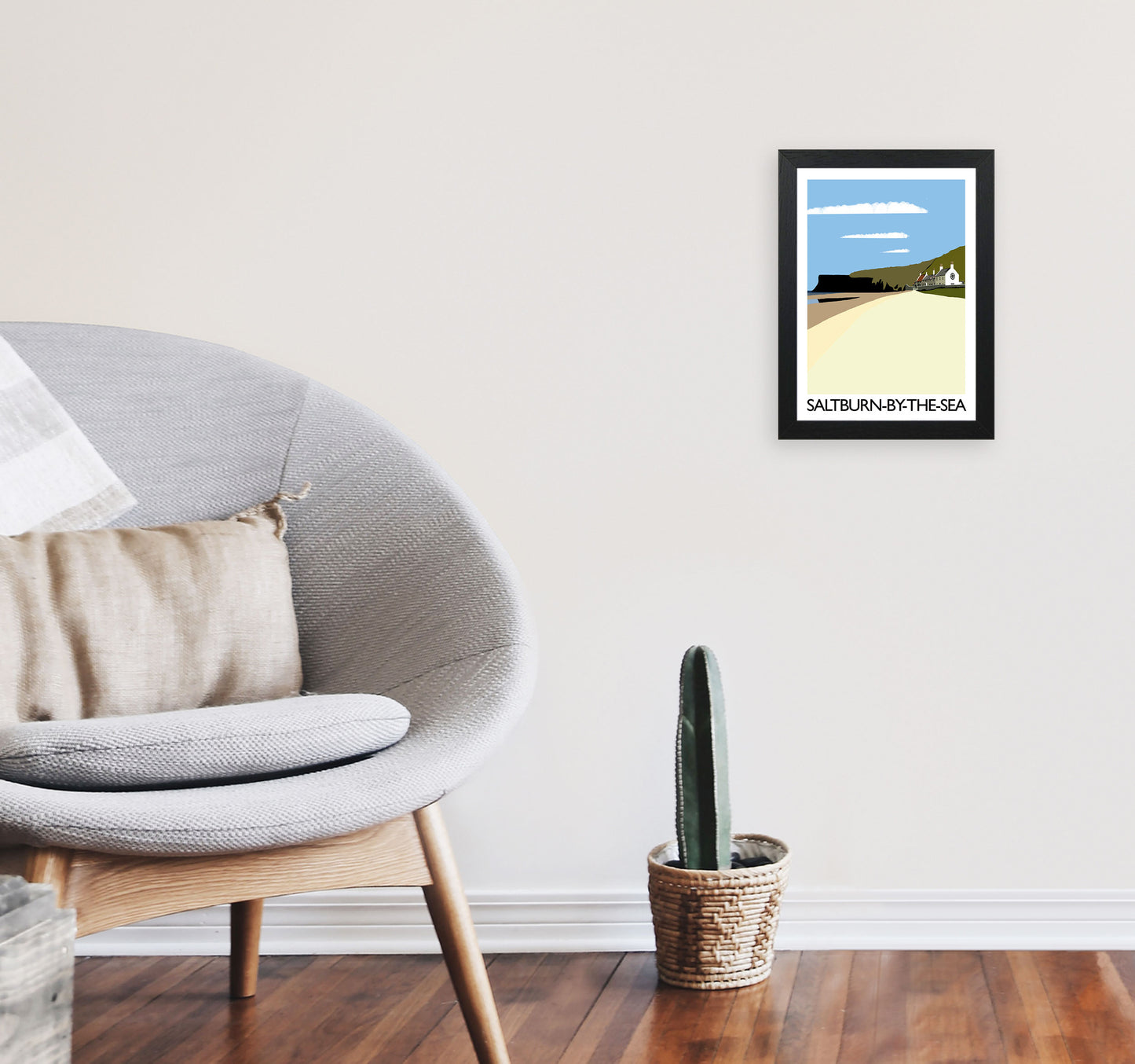 Saltburn-By-The-Sea Art Print by Richard O'Neill A4 White Frame