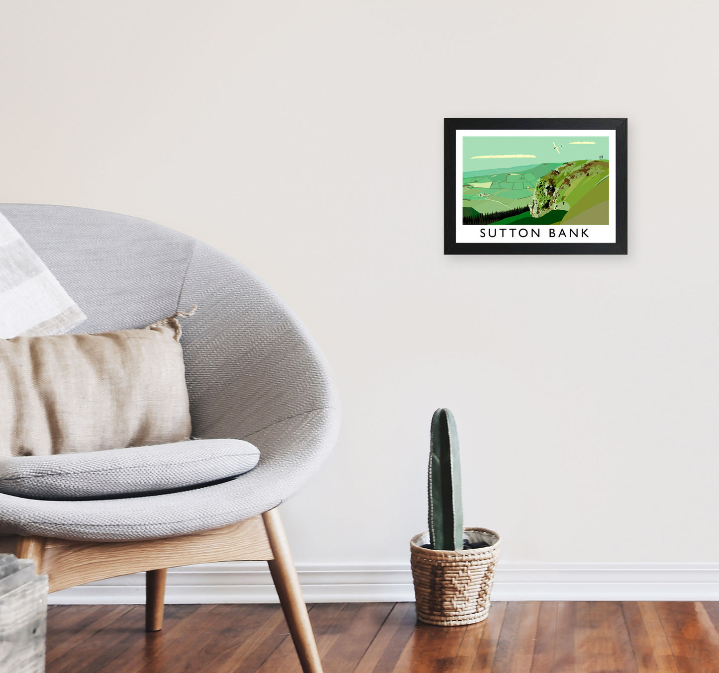 Sutton Bank Art Print by Richard O'Neill A4 White Frame