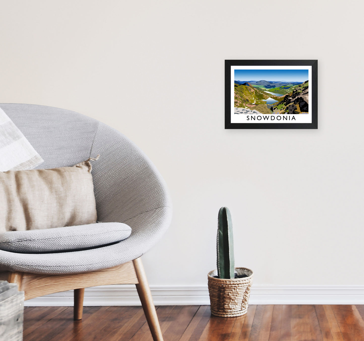 Snowdonia Framed Digital Art Print by Richard O'Neill A4 White Frame