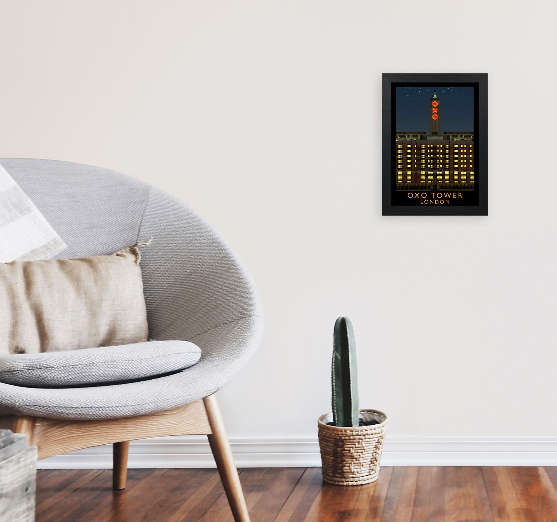 Oxo Tower by Richard O'Neill A4 White Frame