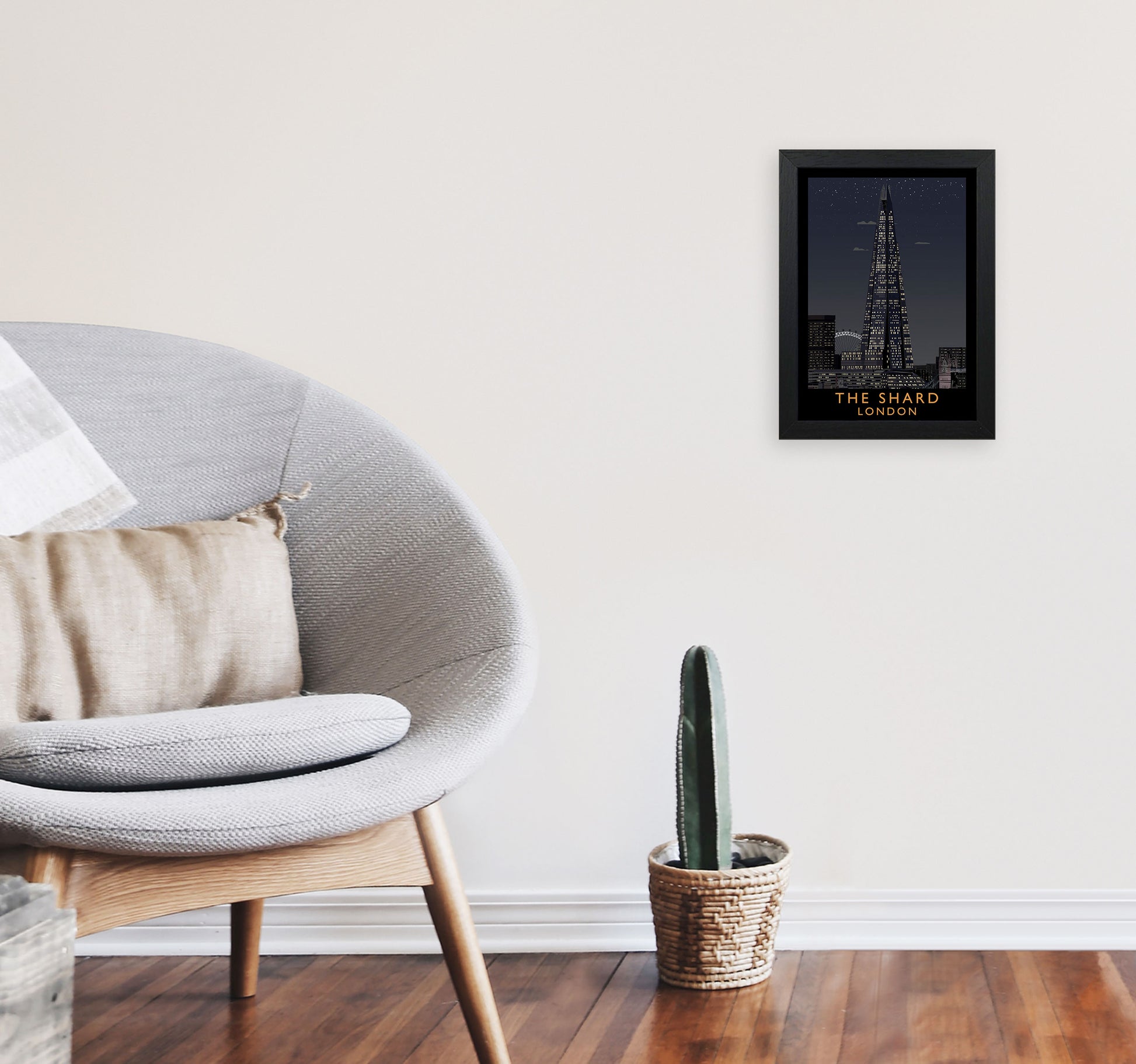 The Shard by Richard O'Neill A4 White Frame