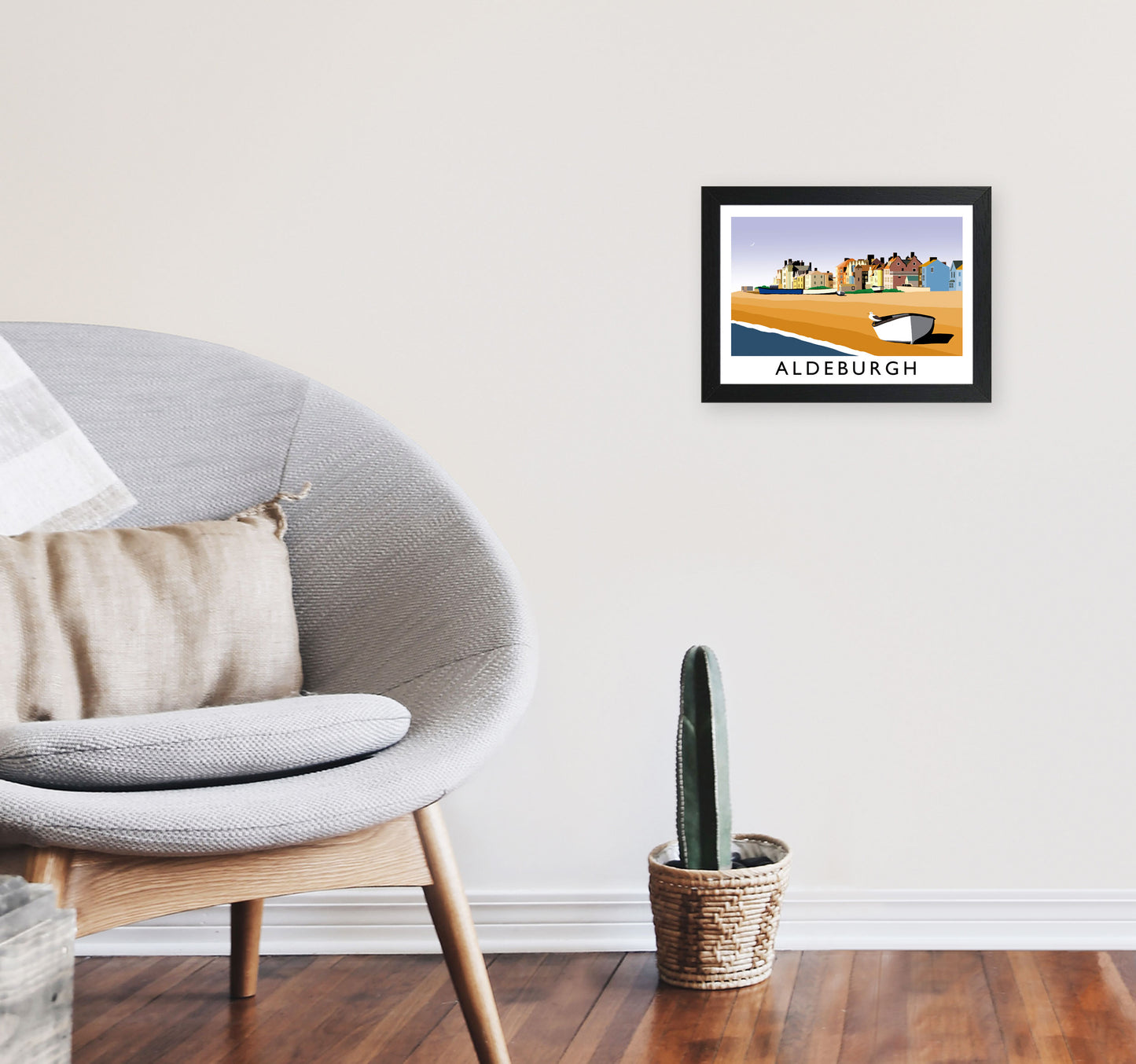 Aldeburgh Art Print by Richard O'Neill A4 White Frame