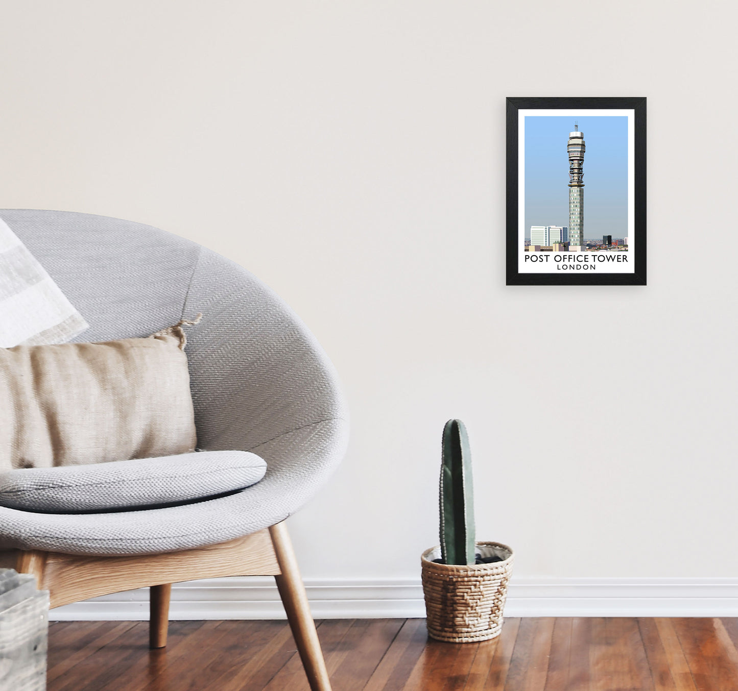 Post Office Tower London Art Print by Richard O'Neill A4 White Frame