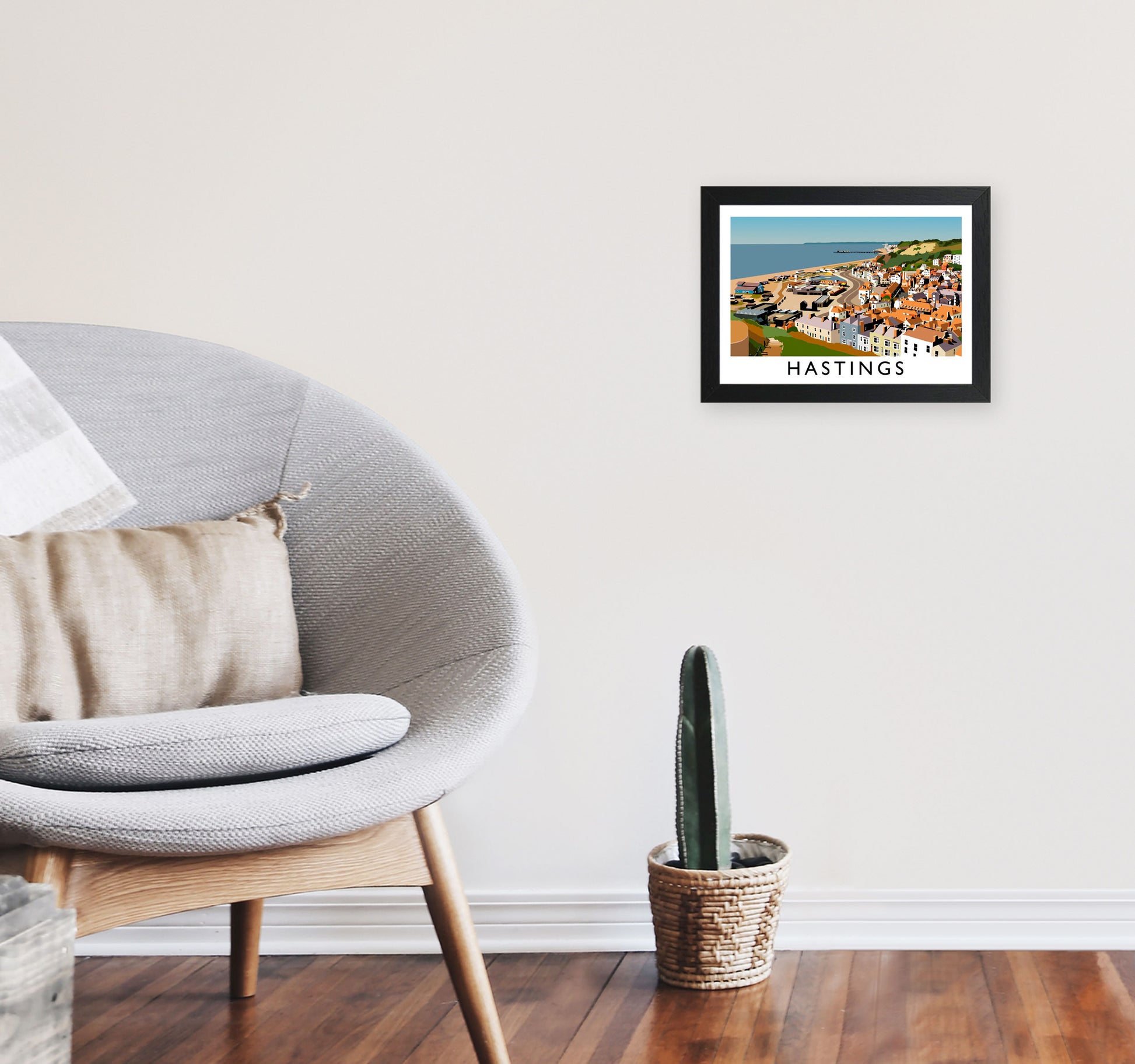 Hastings Framed Digital Art Print by Richard O'Neill A4 White Frame