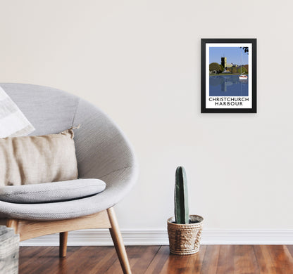 Christchurch Harbour Framed Digital Art Print by Richard O'Neill A4 White Frame