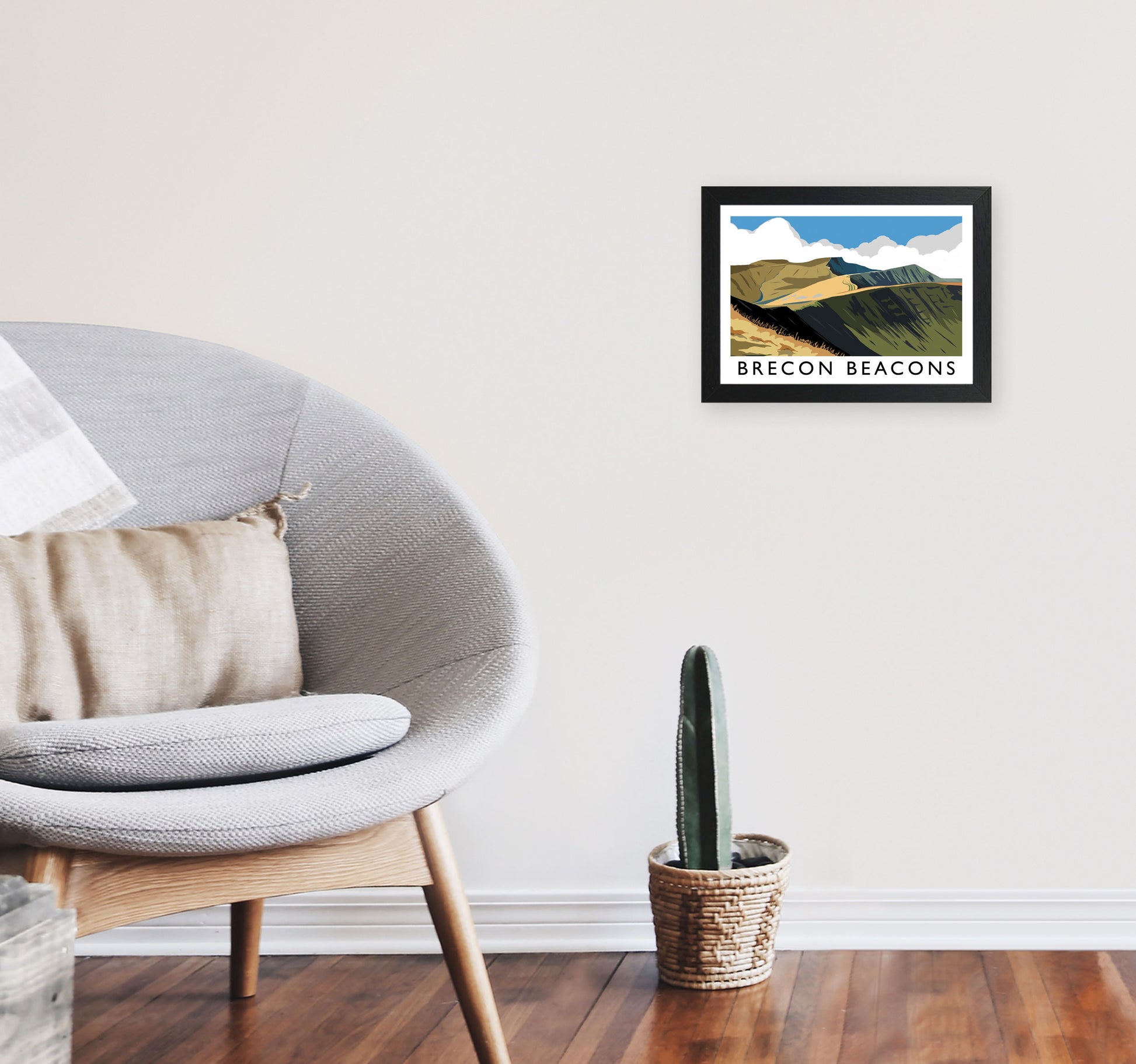 Brecon Beacons Framed Digital Art Print by Richard O'Neill A4 White Frame