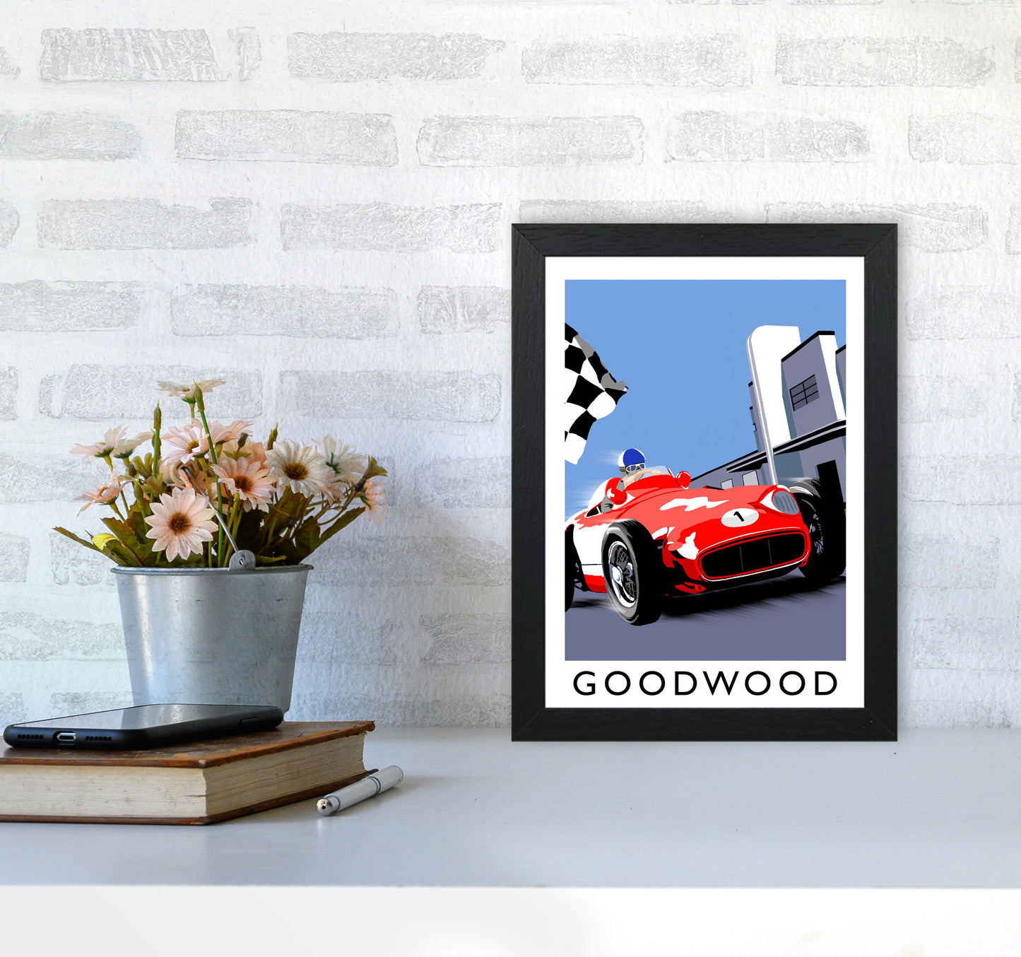 Goodwood by Richard O'Neill A4 White Frame