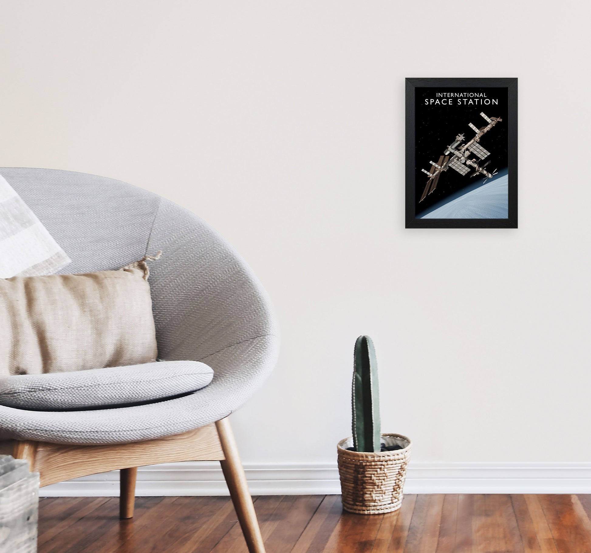 International Space Station by Richard O'Neill A4 White Frame