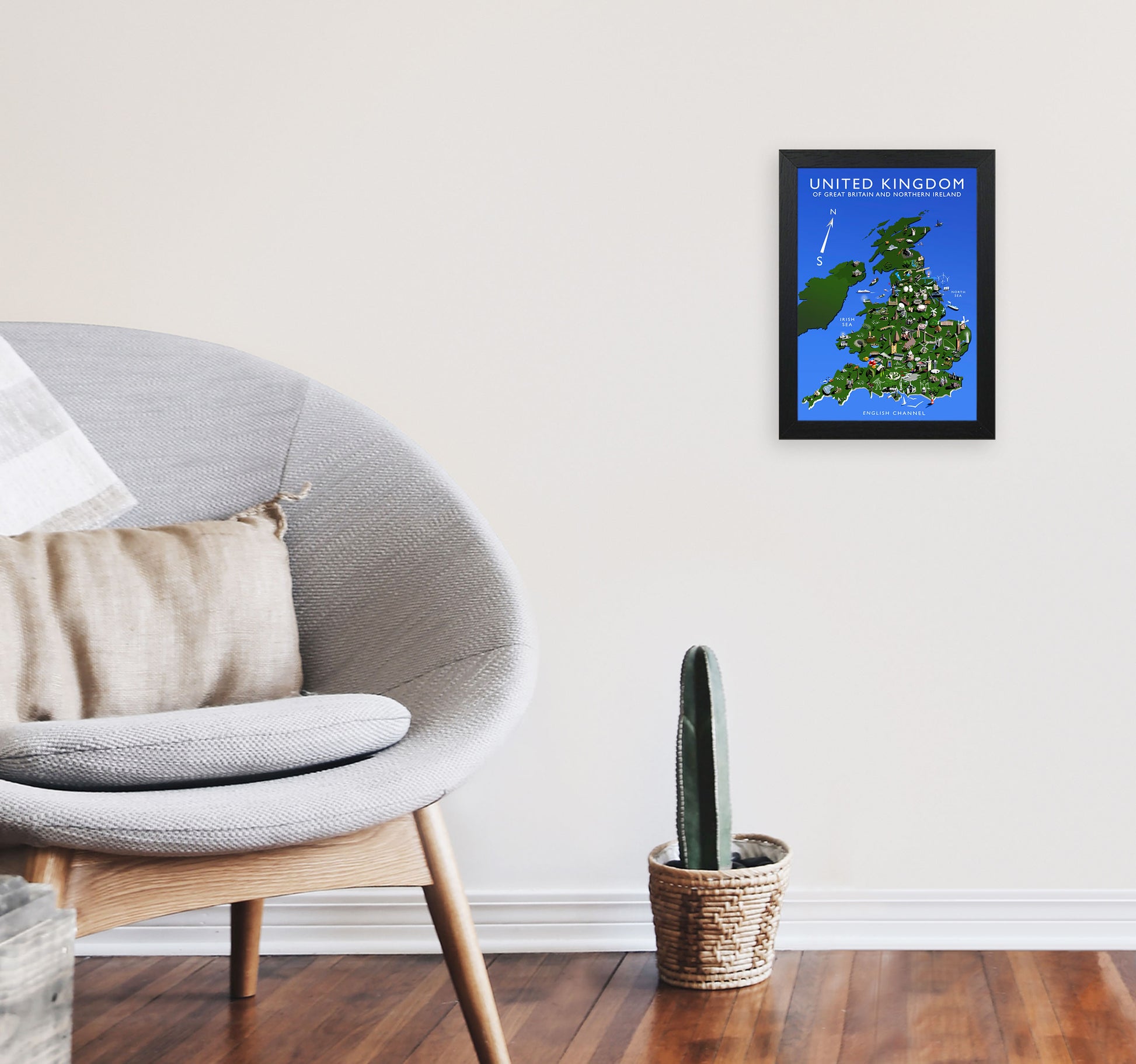 United Kingdom Art Print by Richard O'Neill A4 White Frame