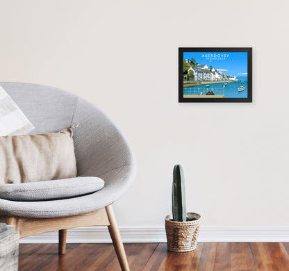 Aberdovey Snowdonia Framed Digital Art Print by Richard O'Neill A4 White Frame