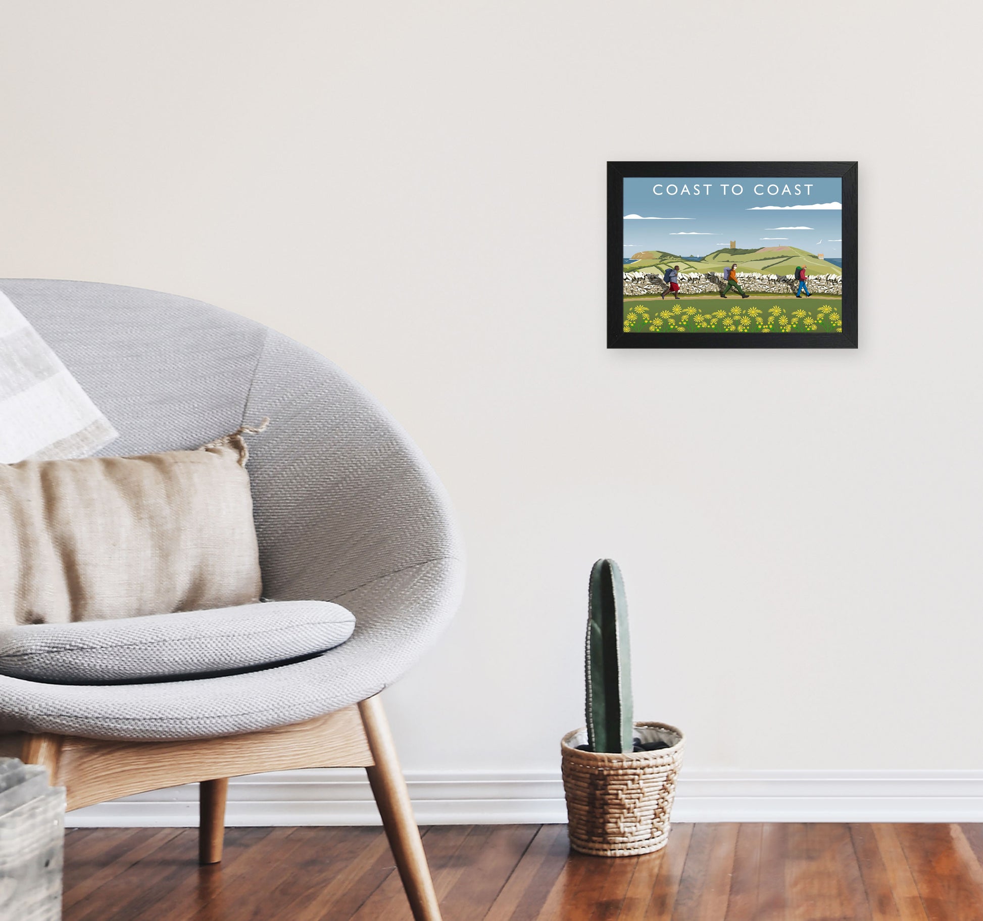 Coast To Coast Art Print by Richard O'Neill A4 White Frame