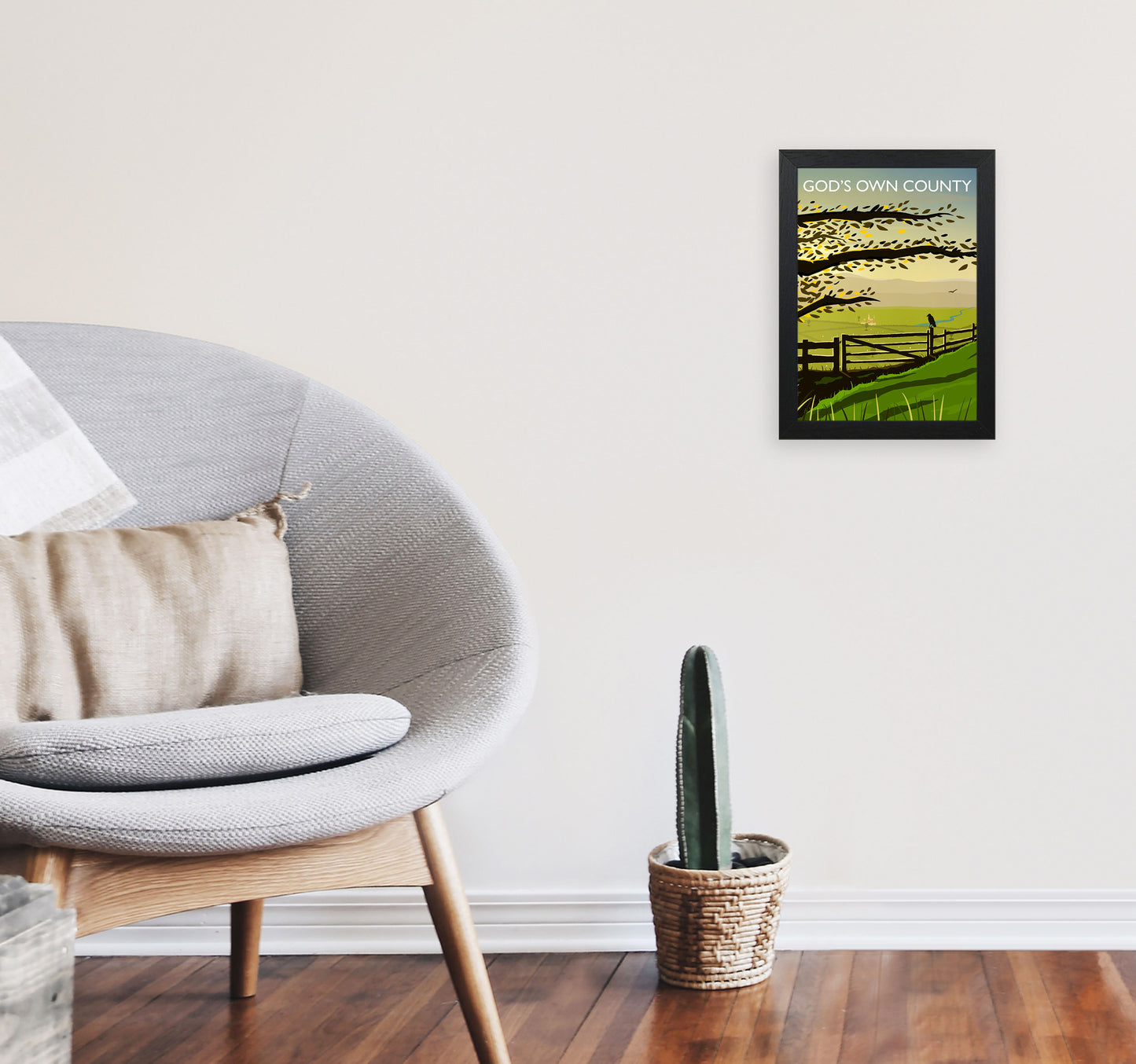 God's Own County Art Print by Richard O'Neill A4 White Frame