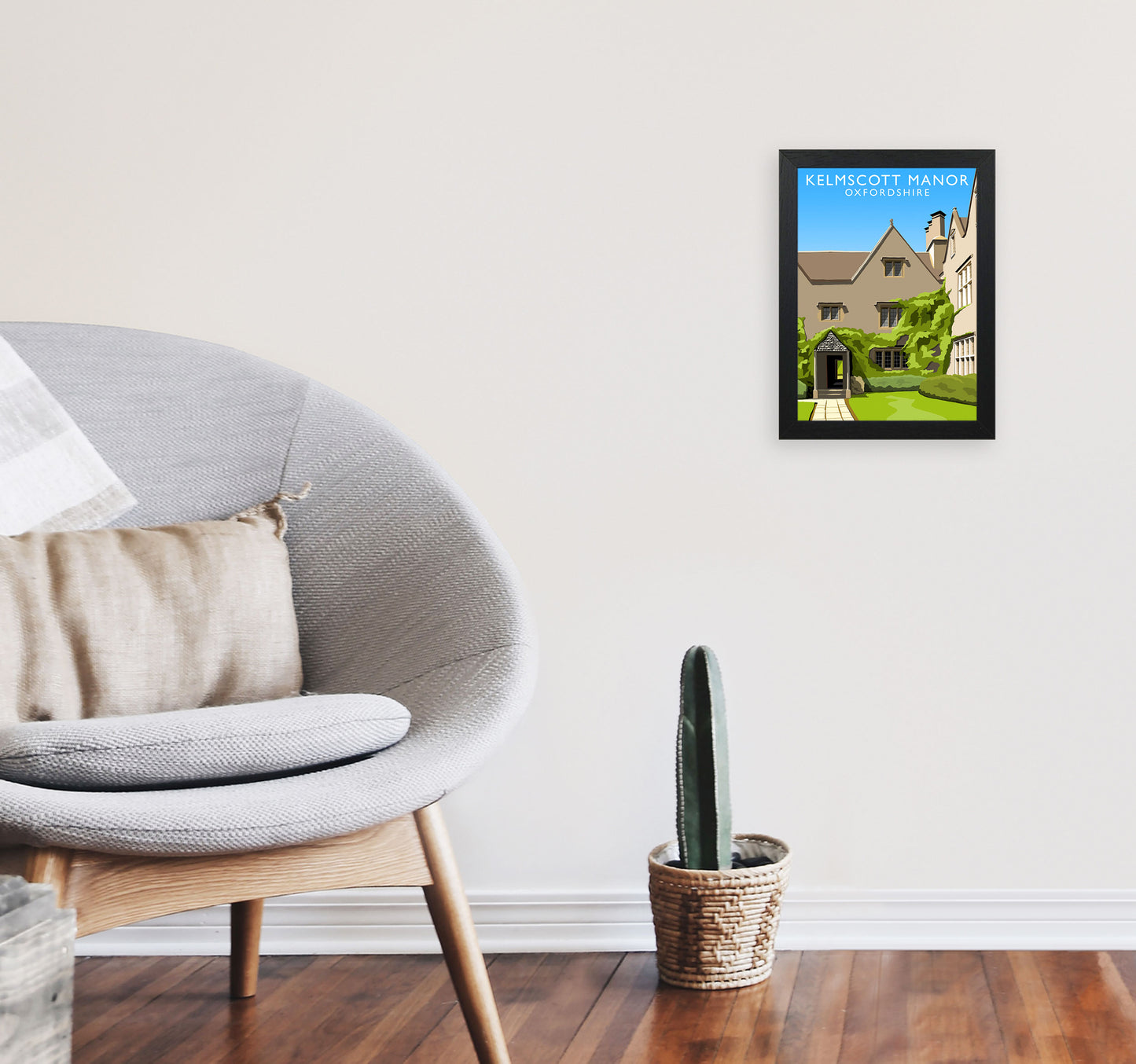 Kelmscott Manor (Portrait) by Richard O'Neill A4 White Frame