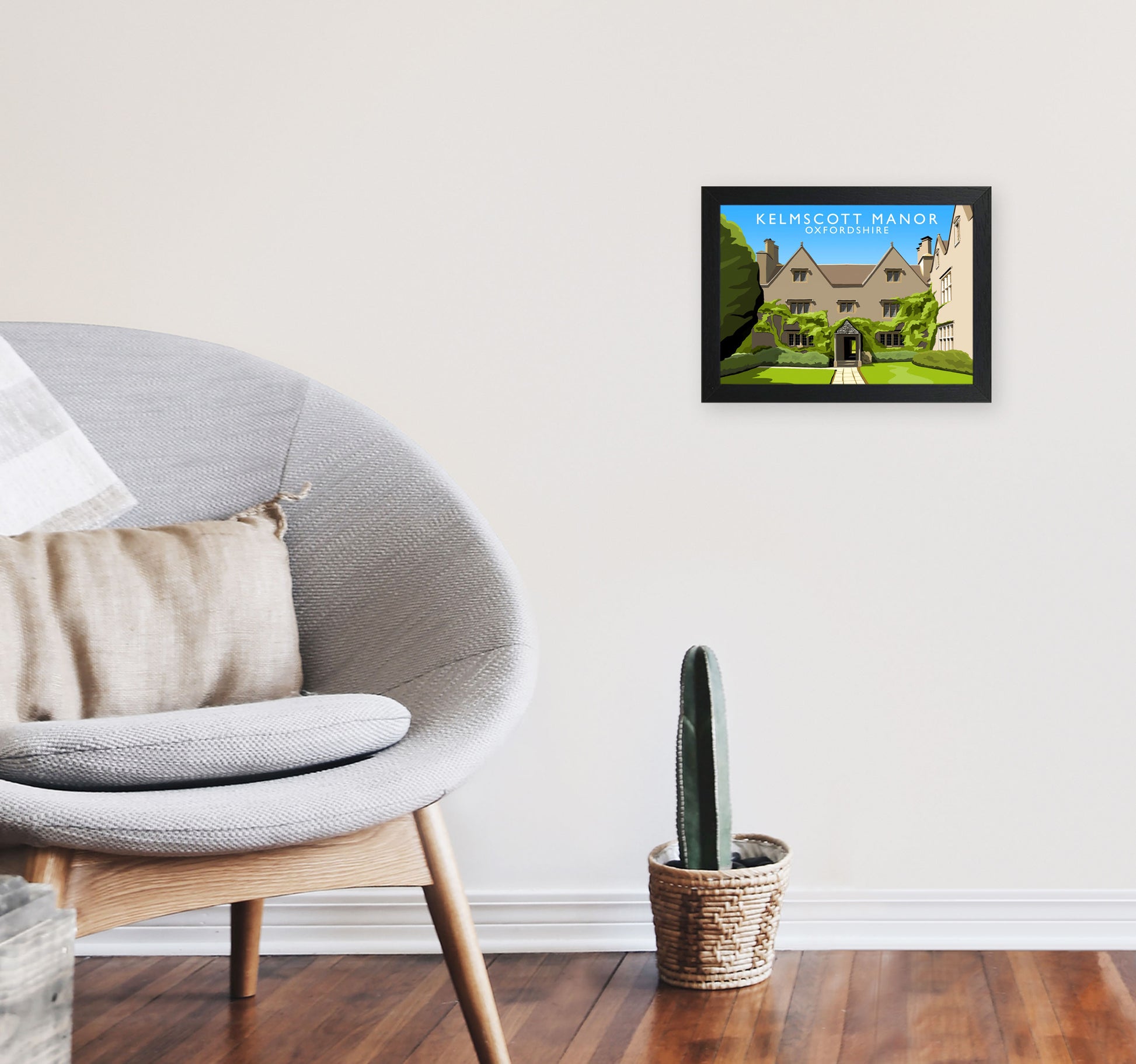 Kelmscott Manor (Landscape) by Richard O'Neill A4 White Frame