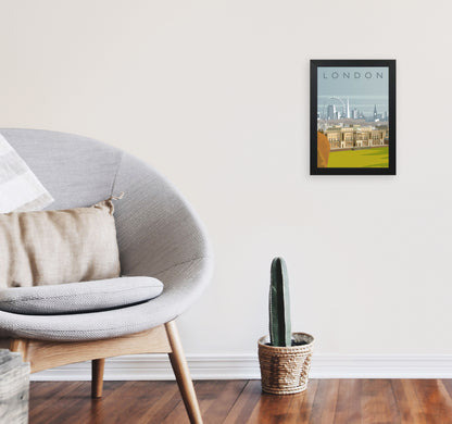 London (Portrait) by Richard O'Neill A4 White Frame