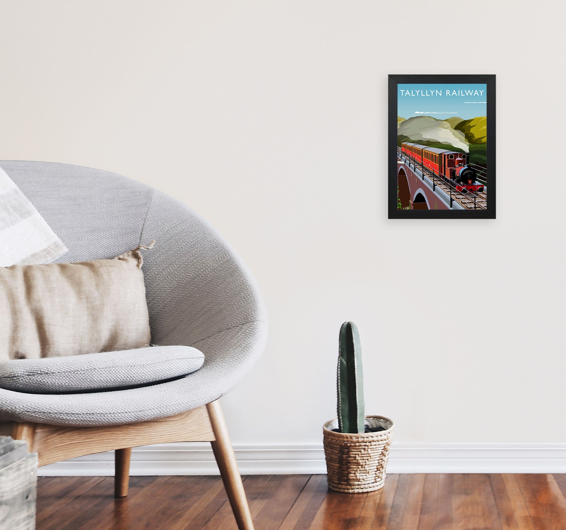 Talyllyn Railway (Portrait) by Richard O'Neill A4 White Frame