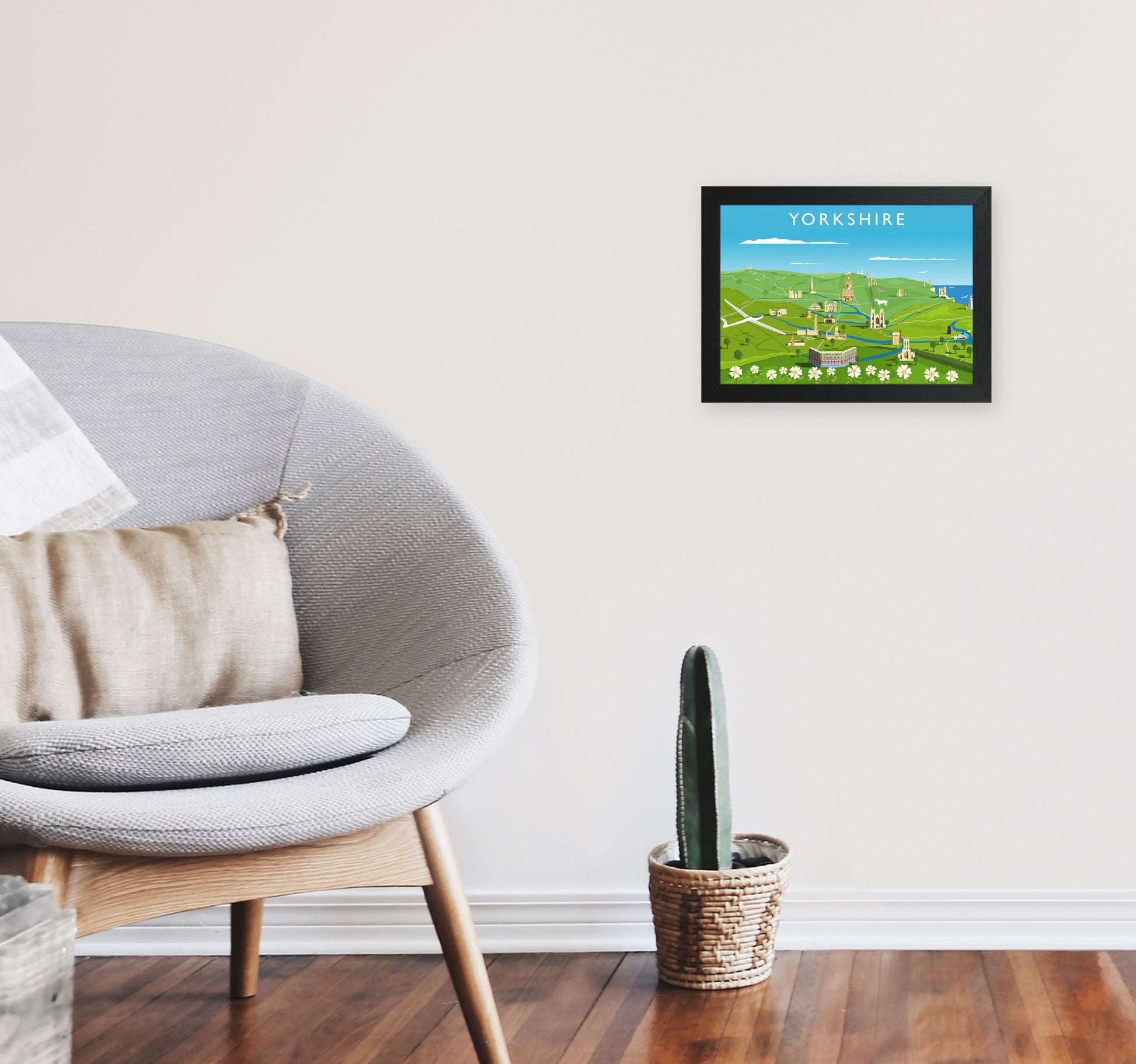 Yorkshire Framed Digital Art Print by Richard O'Neill A4 White Frame
