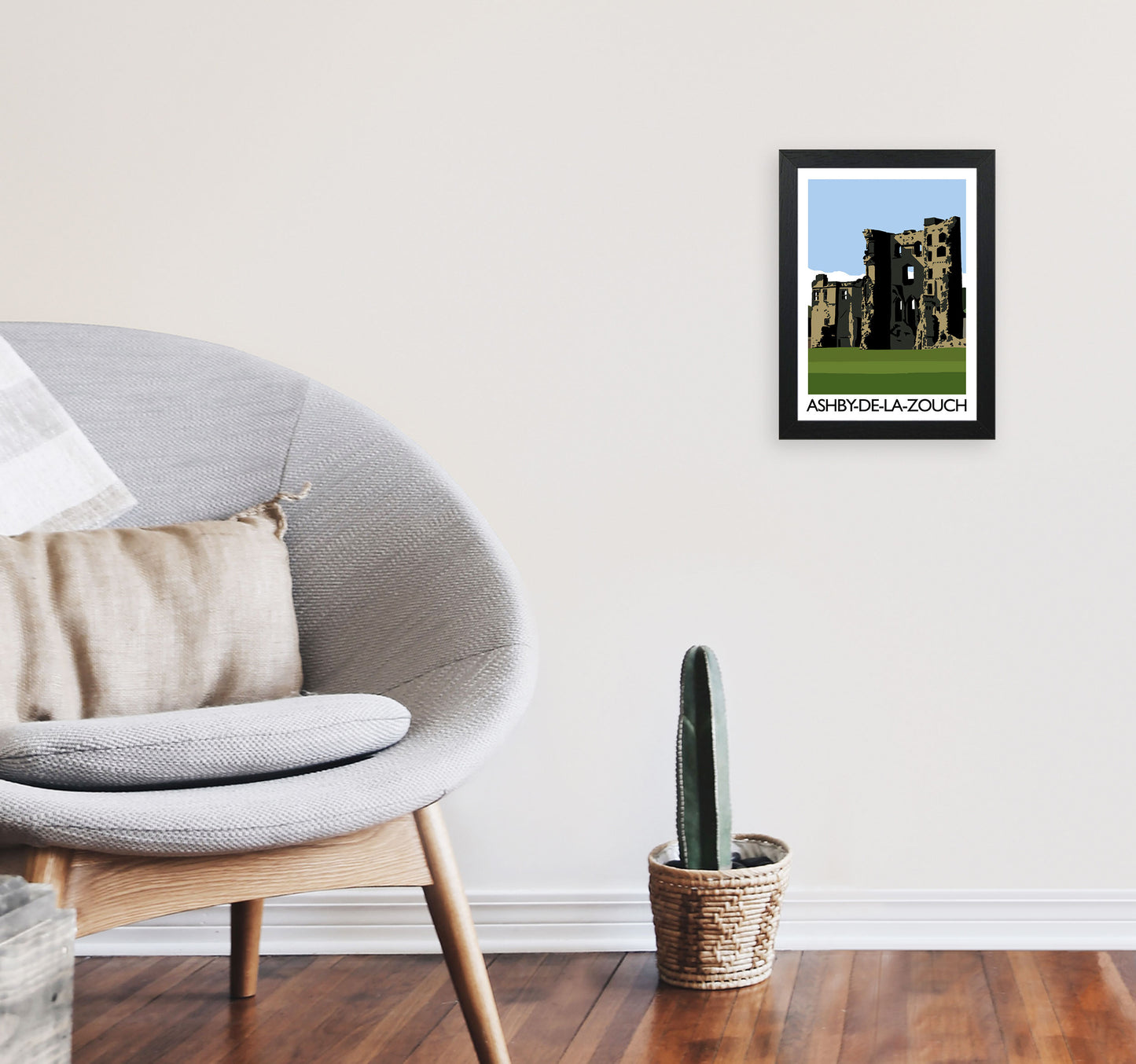 Ashby-de-la- Zouche Portrait by Richard O'Neill A4 White Frame