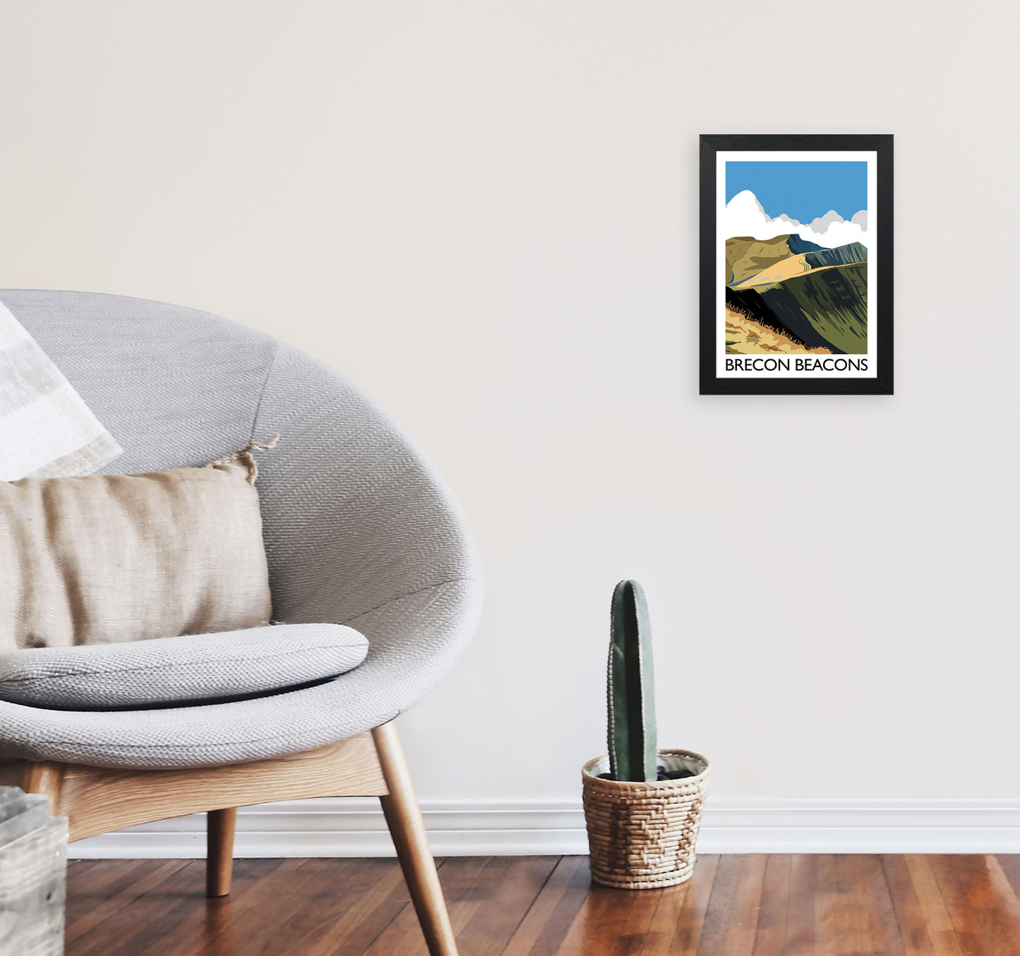 Brecon Beacons Art Print by Richard O'Neill A4 White Frame