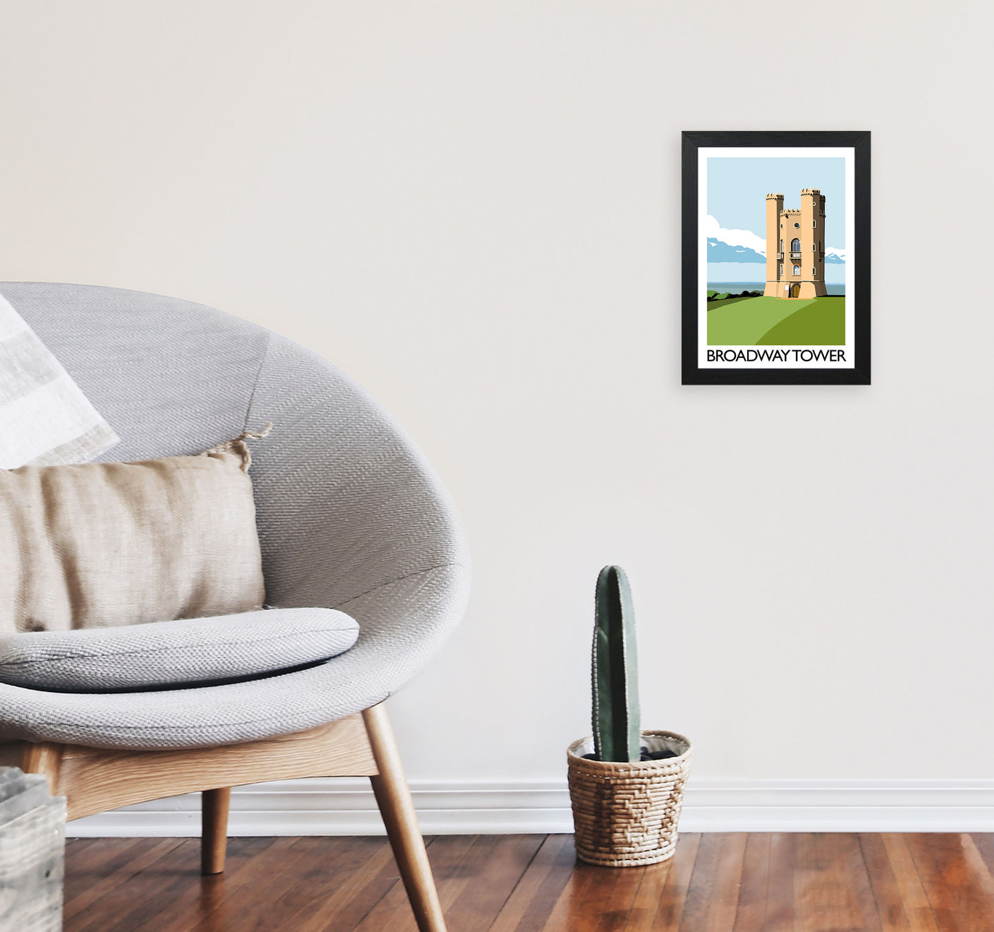 Broadway Tower Portrait Art Print by Richard O'Neill A4 White Frame