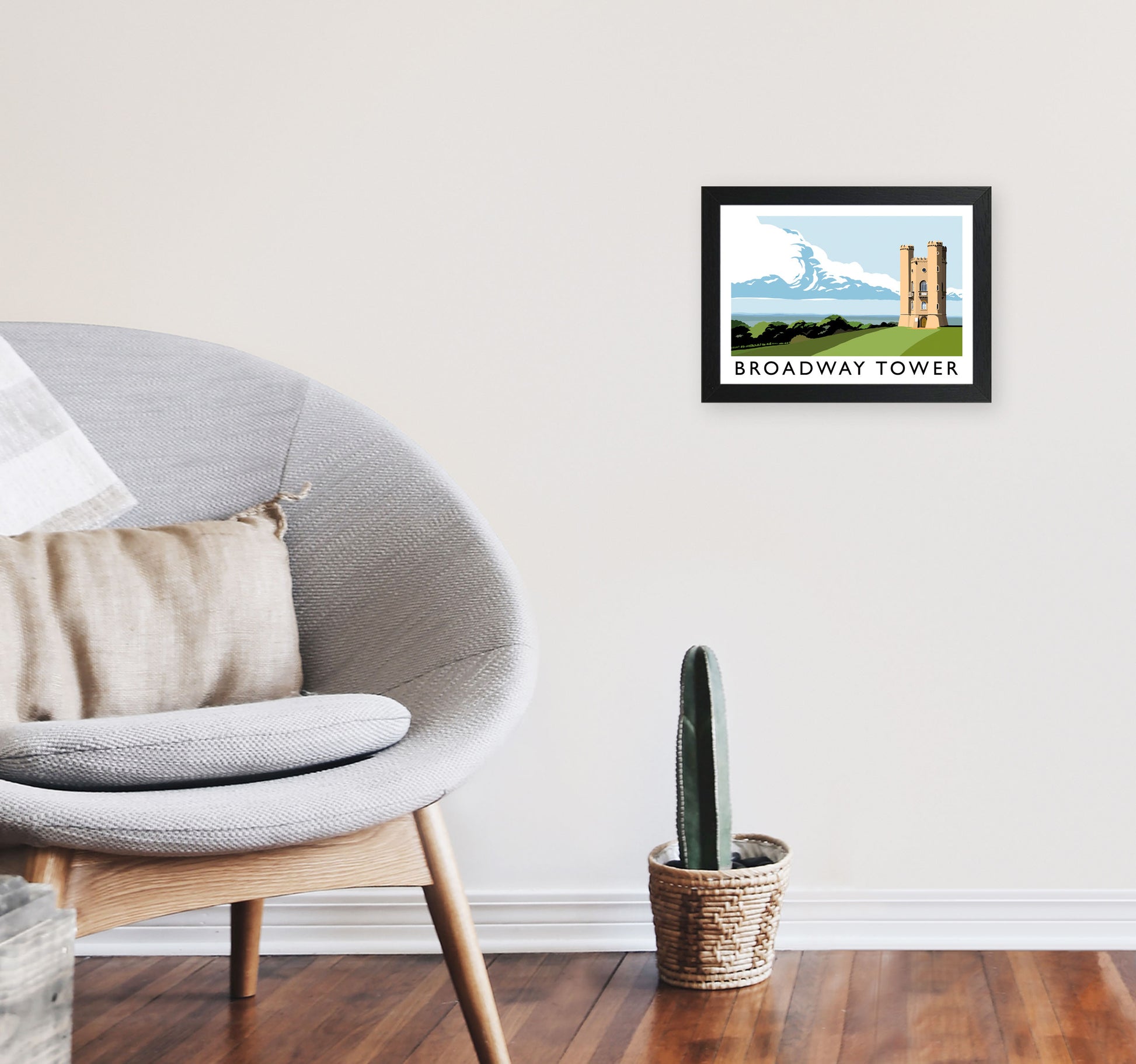 Broadway Tower Art Print by Richard O'Neill A4 White Frame