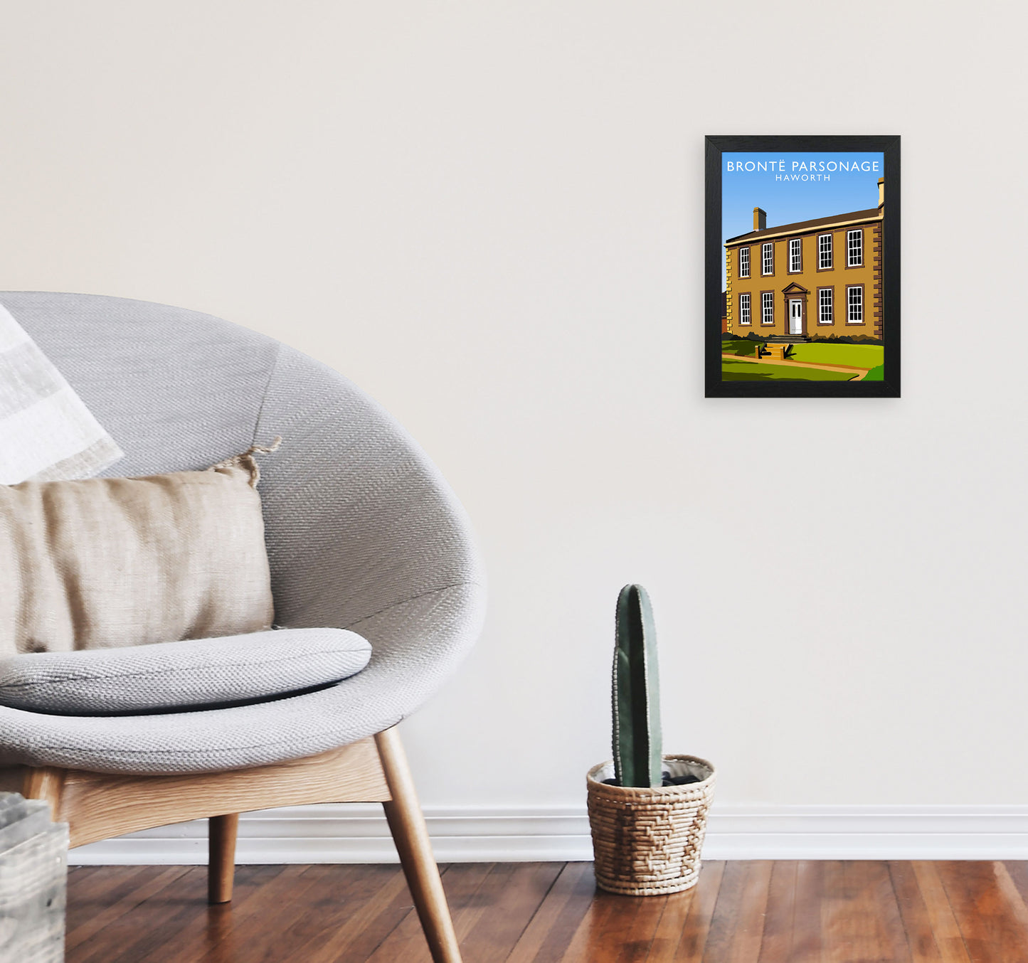 Bronte Parsonage Haworth Art Print by Richard O'Neill A4 White Frame