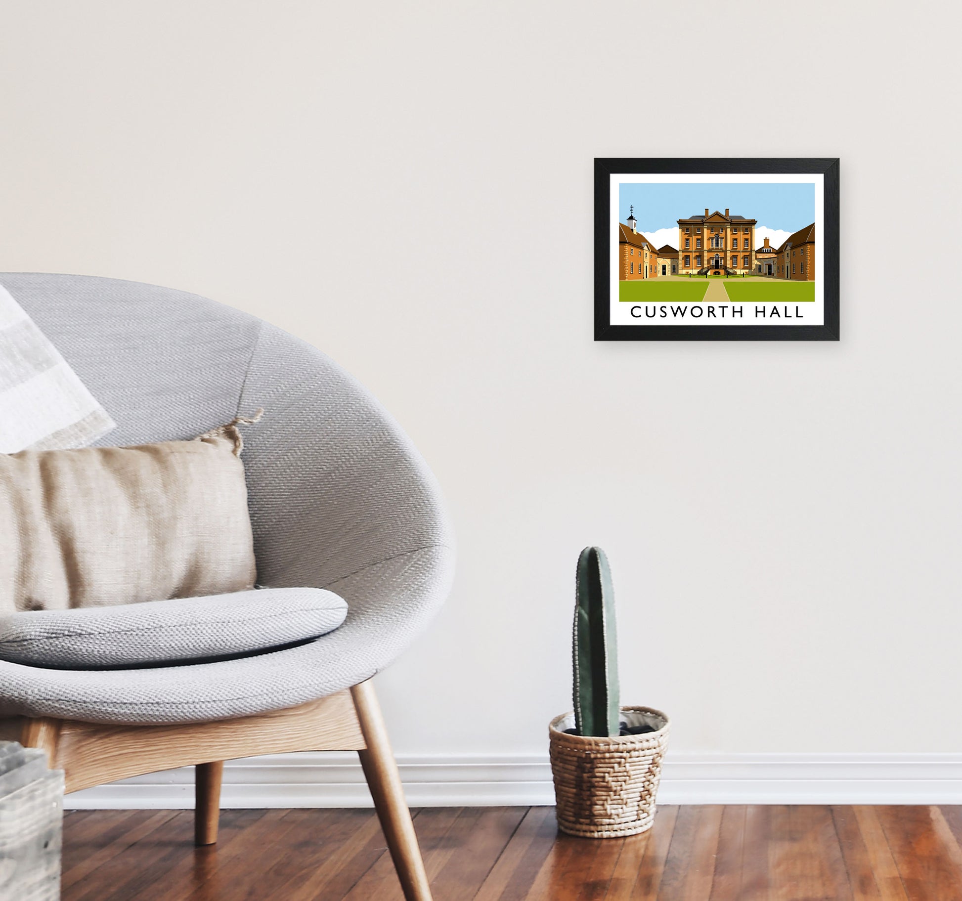 Cusworth Hall Art Print by Richard O'Neill A4 White Frame