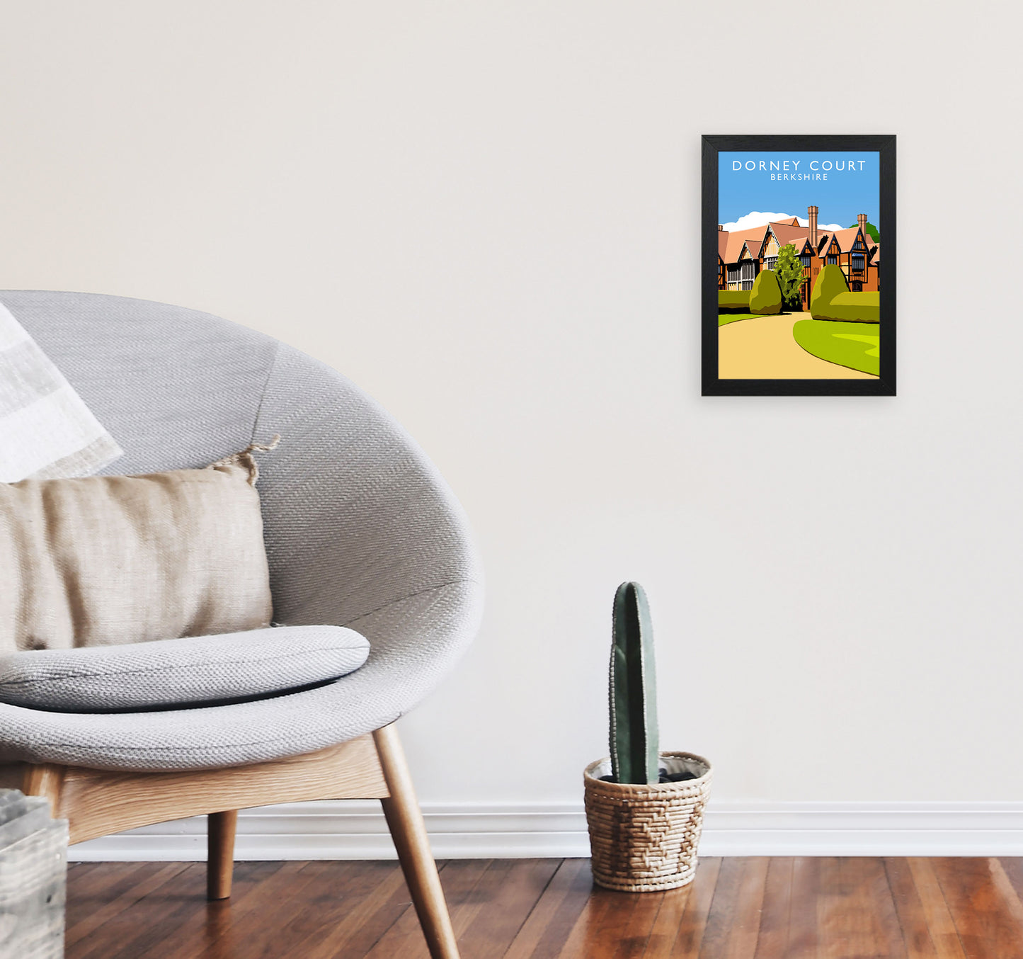 Dorney Court Art Print by Richard O'Neill A4 White Frame