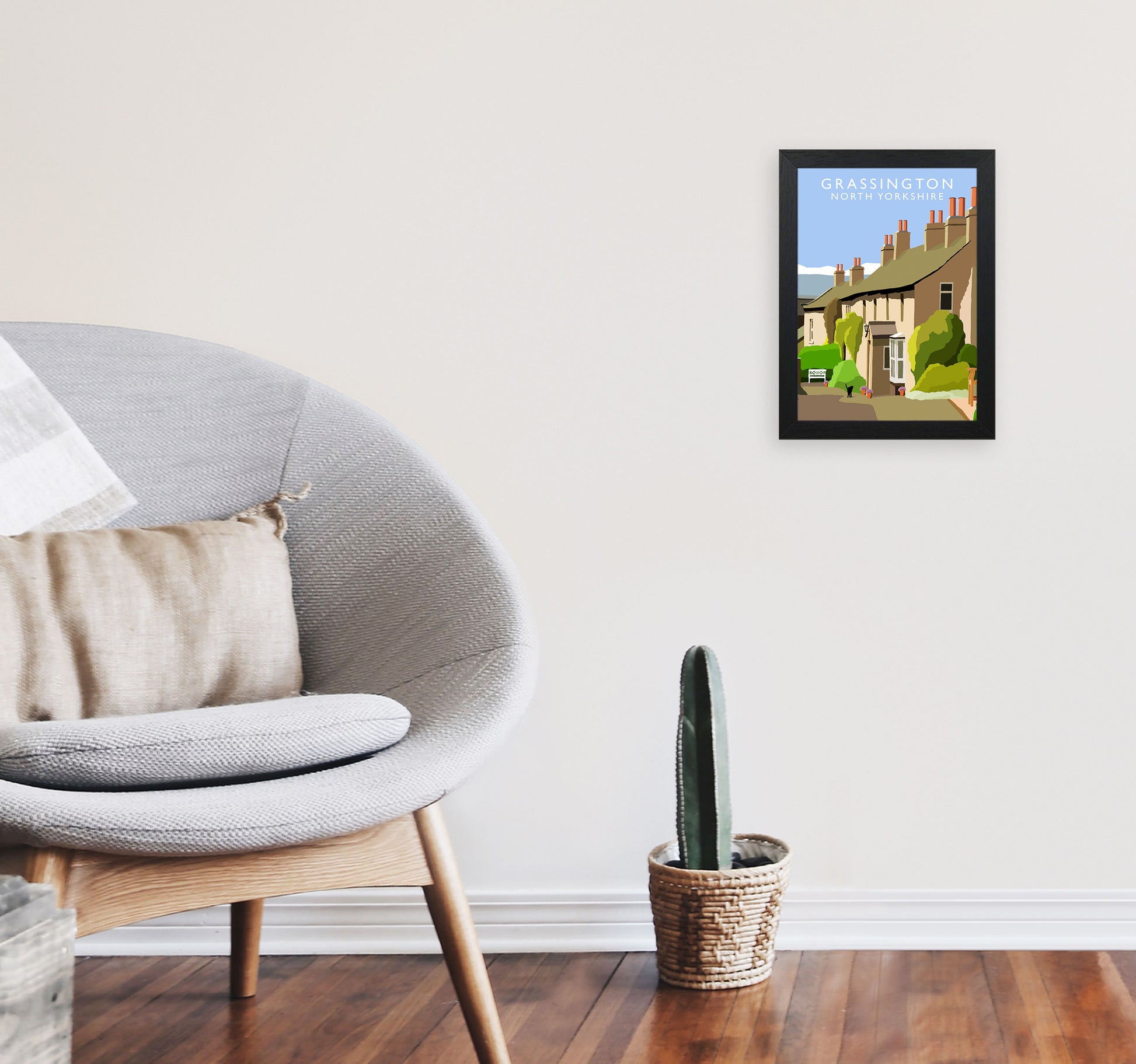 Grassington Portrait by Richard O'Neill A4 White Frame