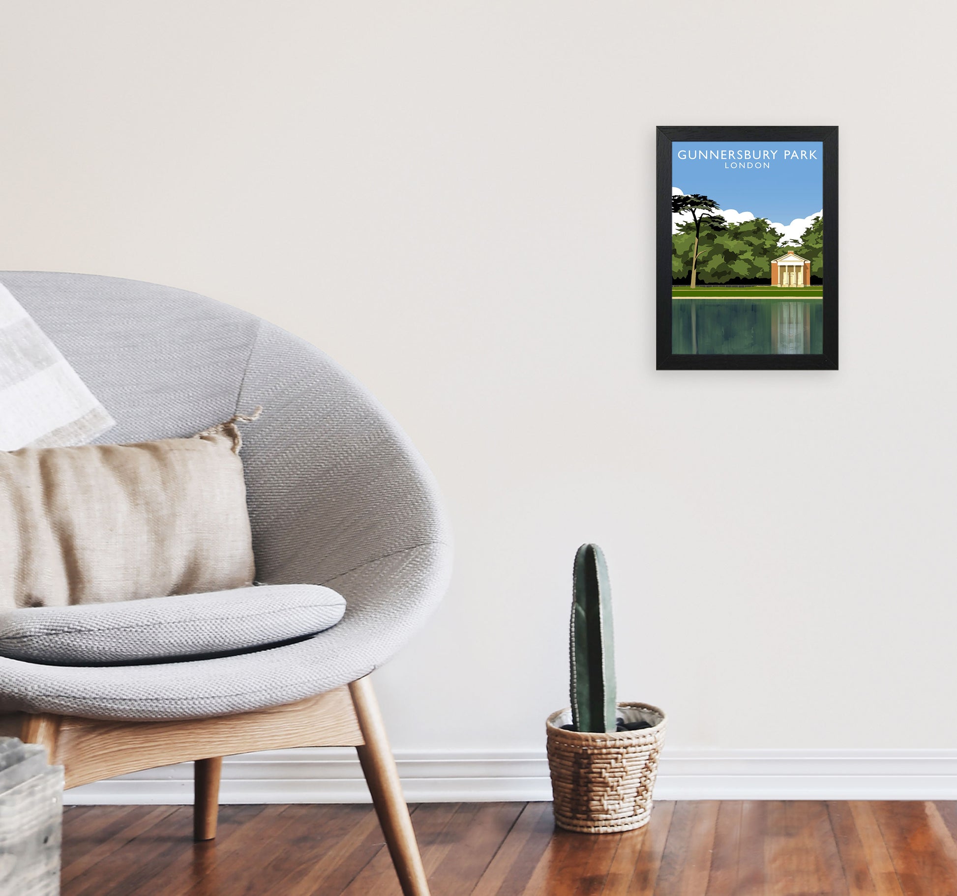 Gunnersbury Park Portrait by Richard O'Neill A4 White Frame