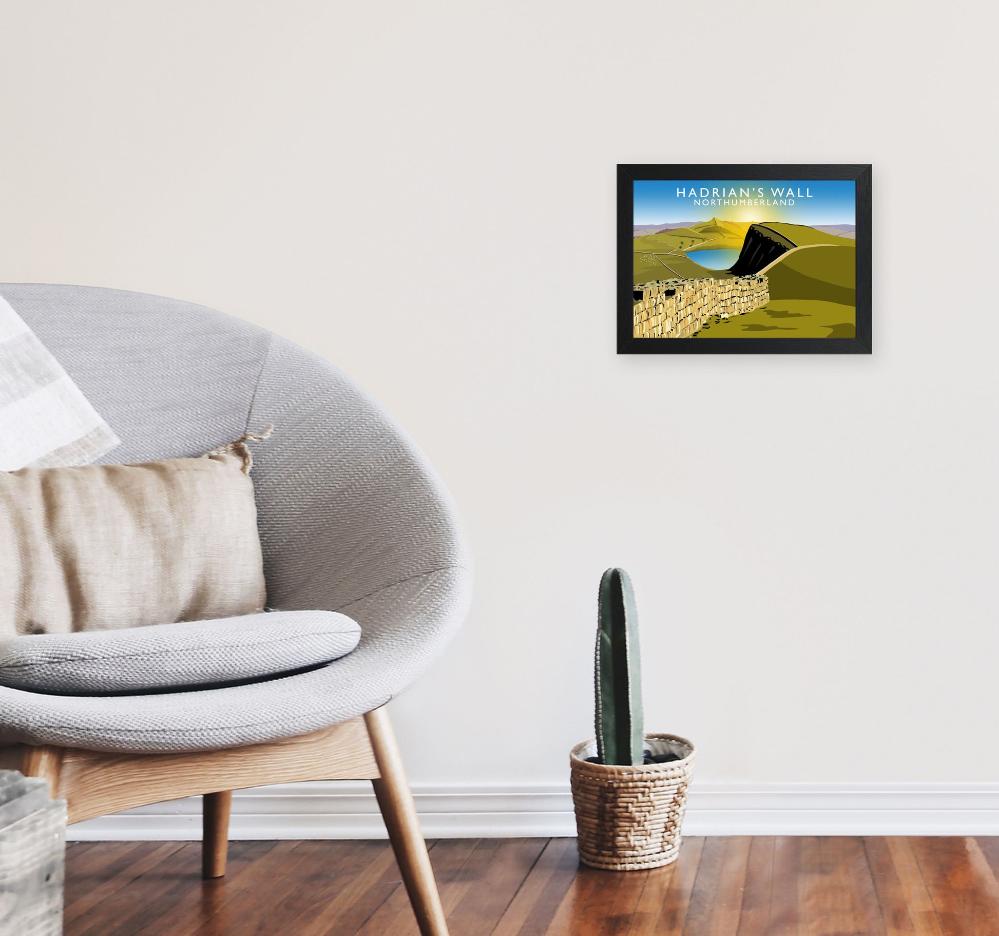 Hadrians Wall by Richard O'Neill A4 White Frame