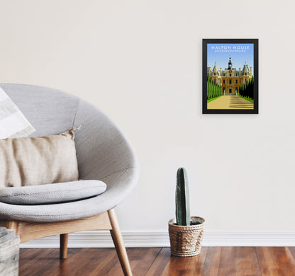 Halton House Portrait by Richard O'Neill A4 White Frame