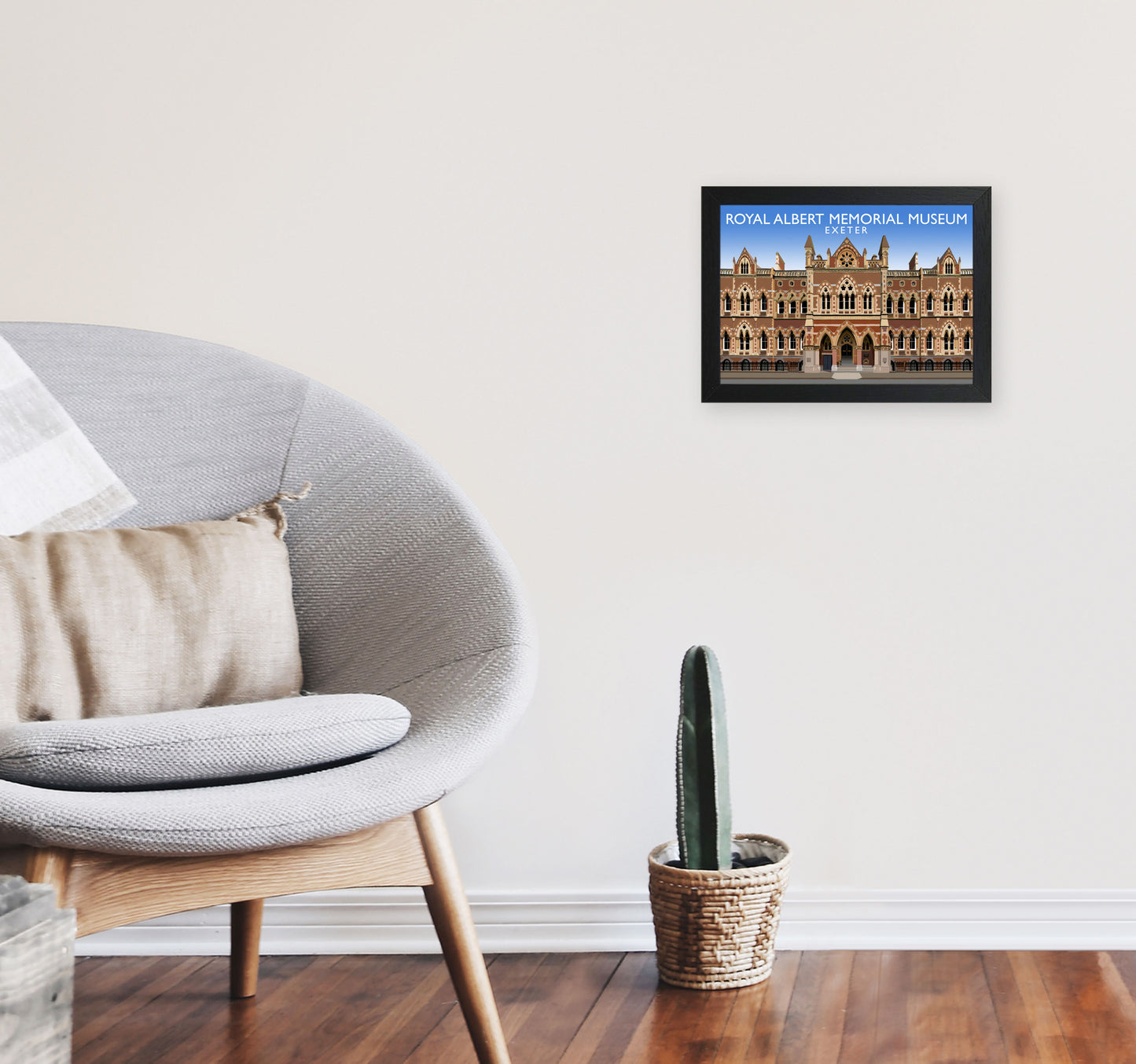 Royal Albert Memorial Museum Exeter Travel Art Print by Richard O'Neill A4 White Frame