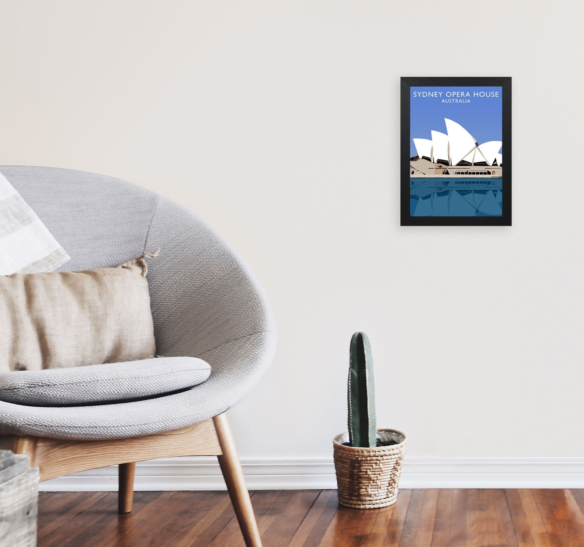 Sydney Opera House Australia Digital Art Print by Richard O'Neill A4 White Frame