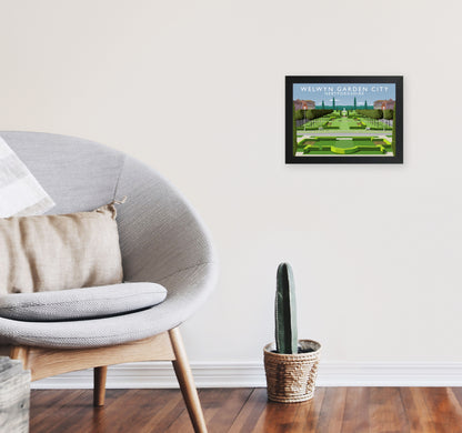 Welwyn Garden City Hertfordshire Travel Art Print by Richard O'Neill A4 White Frame