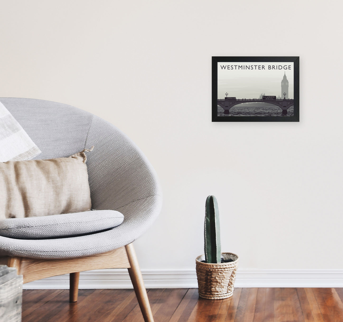 Westminster Bridge by Richard O'Neill A4 White Frame