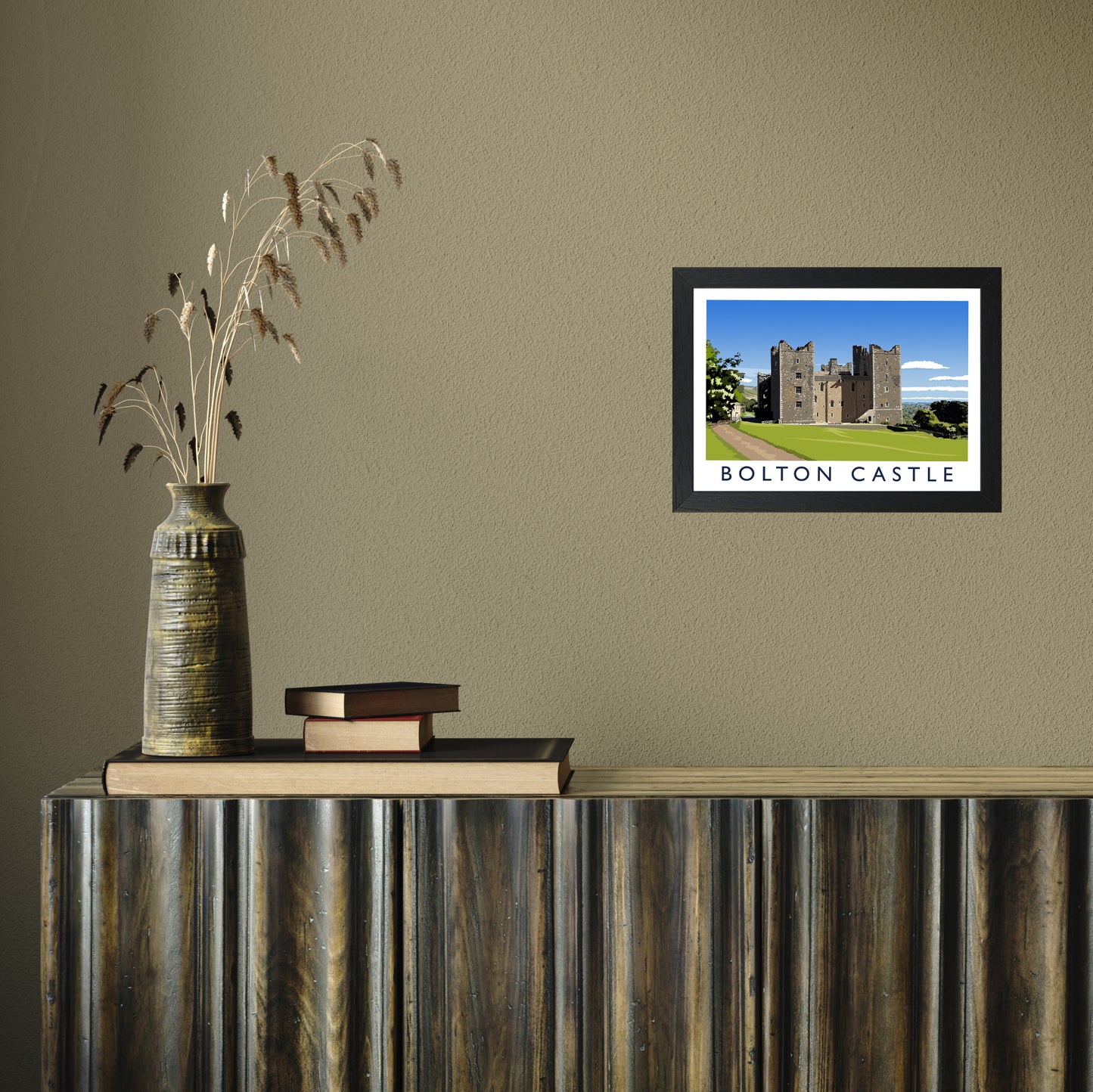 Bolton Castle 2 by Richard O'Neill A4 Black Frame