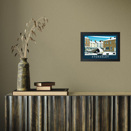 Stokesley (Snow) by Richard O'Neill A4 Black Frame