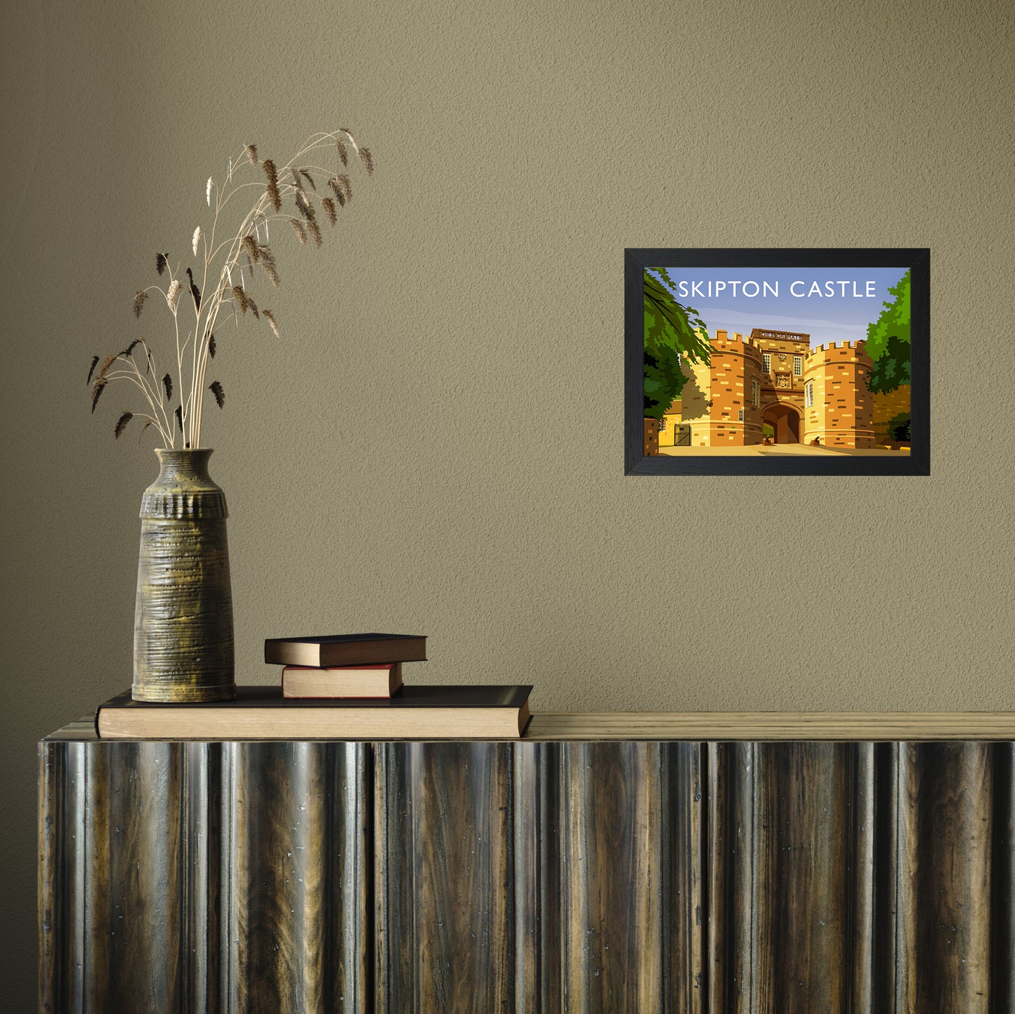 Skipton Castle by Richard O'Neill A4 Black Frame