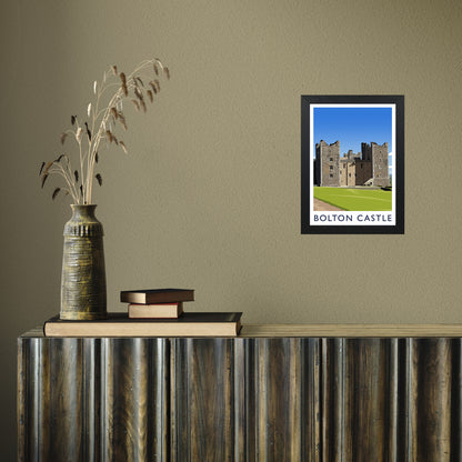 Bolton Castle 2 portrait by Richard O'Neill A4 Black Frame