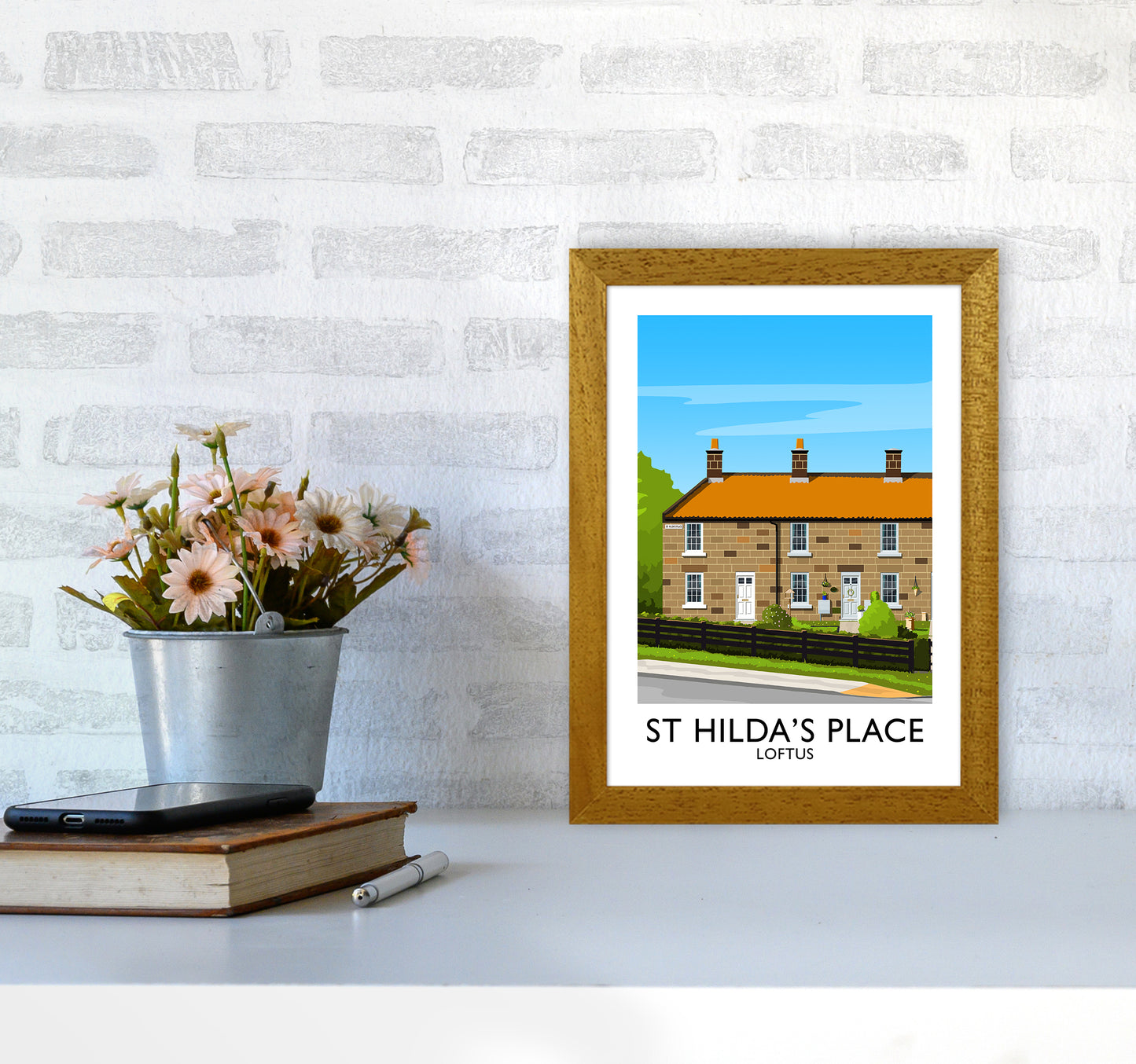 St Hilda's Place Portrait Art Print by Richard O'Neill A4 Print Only