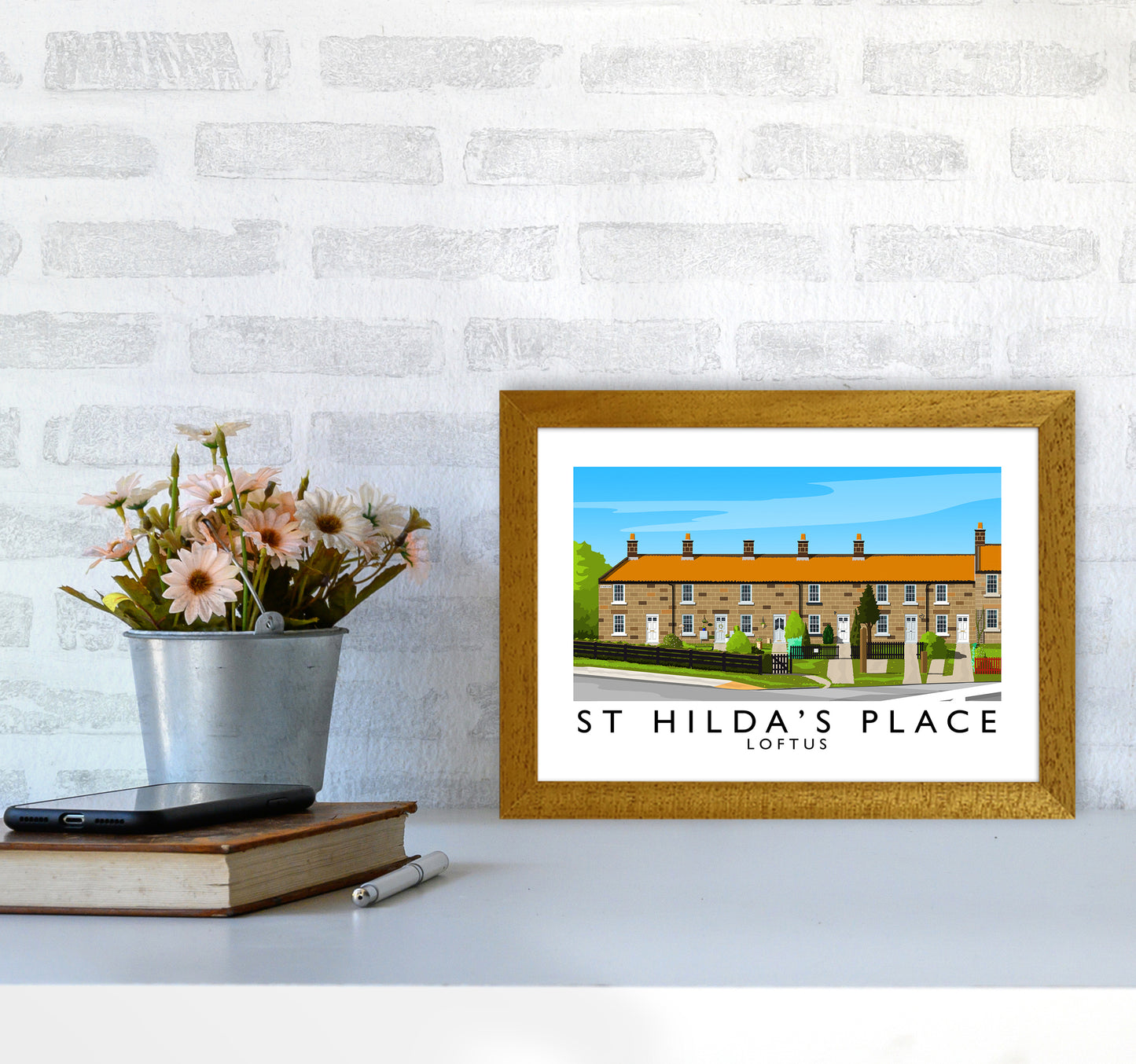 St Hilda's Place Art Print by Richard O'Neill A4 Print Only